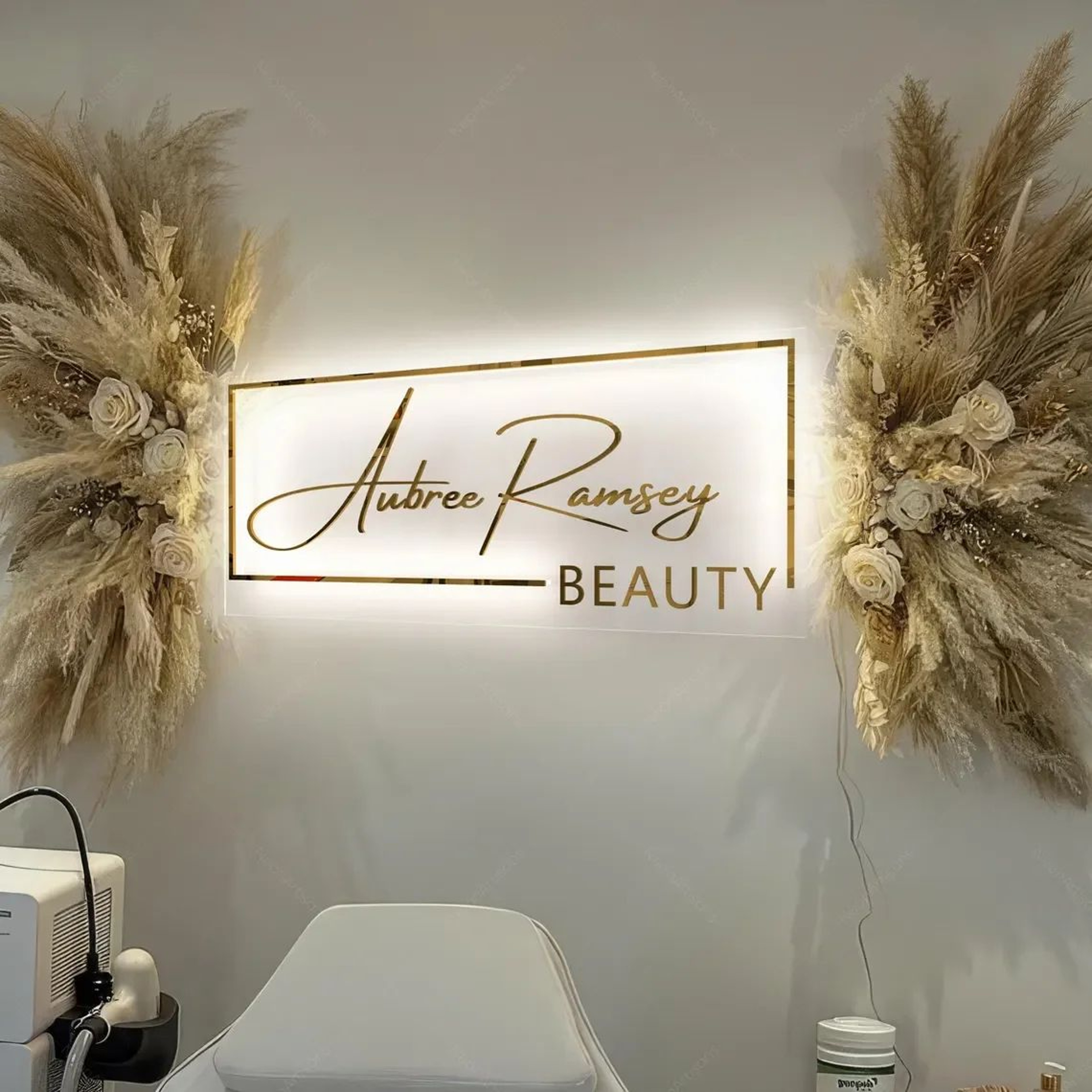 Custom LED Acrylic Logo Sign  Backlit Business Lightbox For Salon Beauty  Company Branding 1
