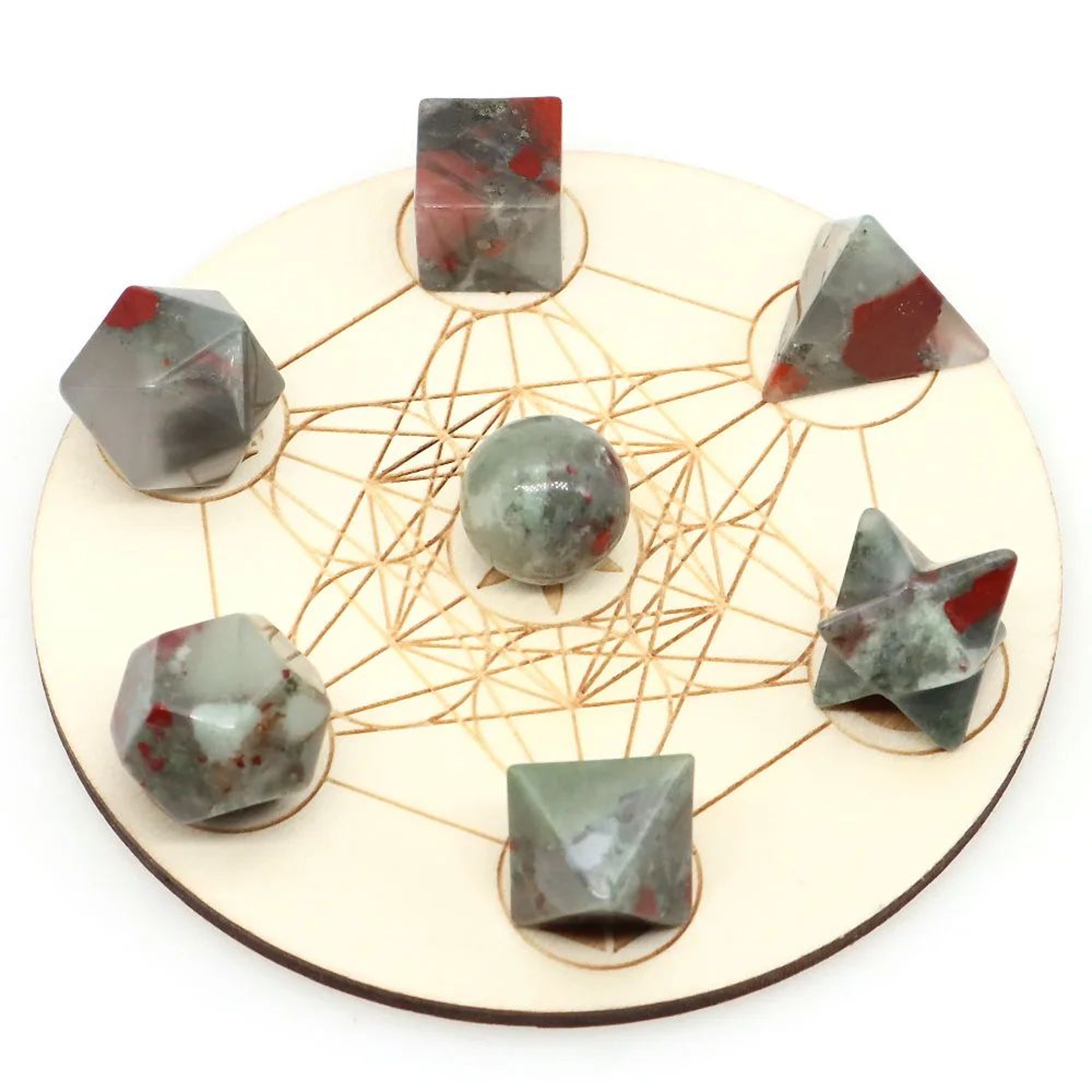 7Piece Platonic Solid Crystal Set  Natural Sacred Geometry Stones For Reiki Chakra Healing  Meditat 27