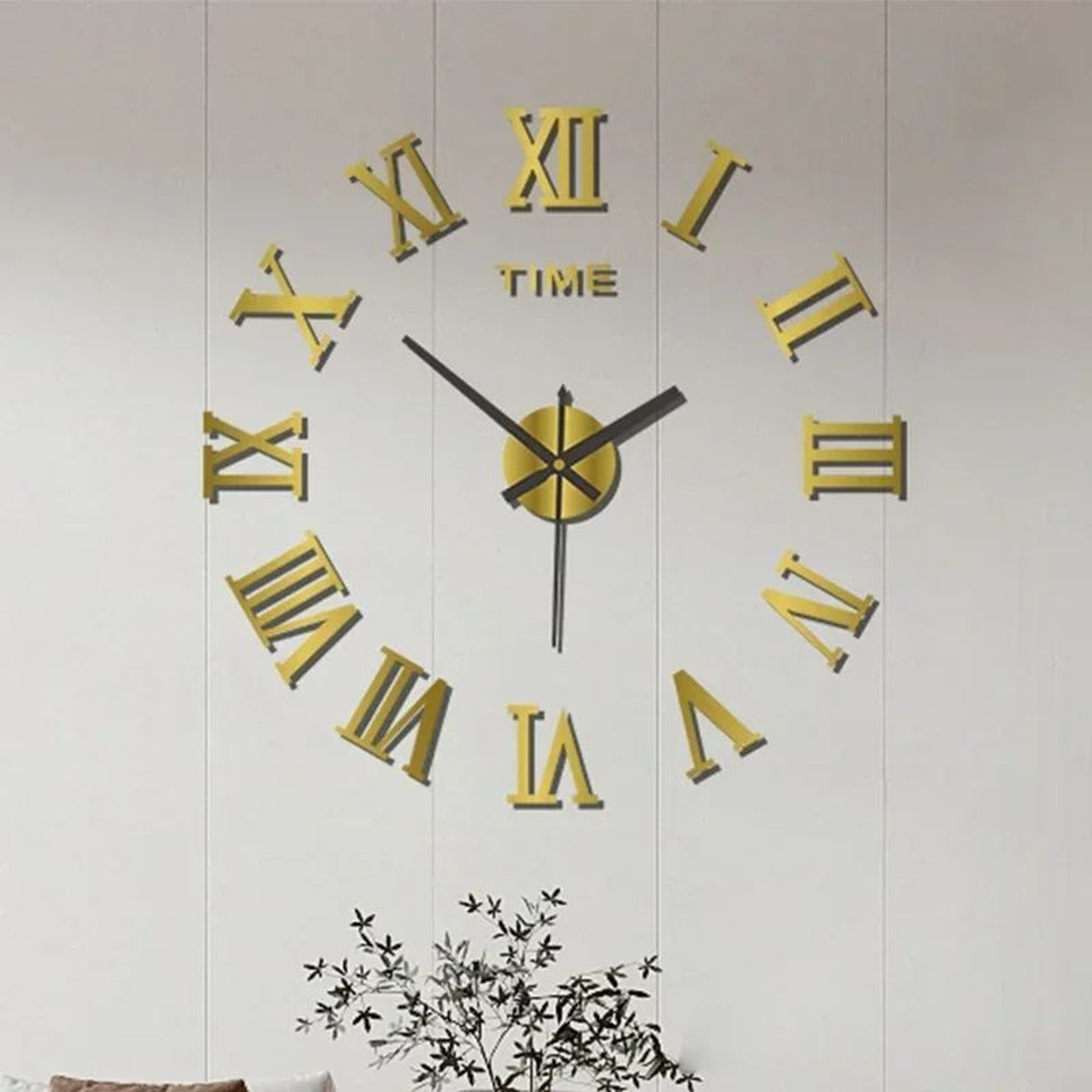 Large 3D DIY Wall Clock Sticker  Silent Modern PunchFree Home Decor 13