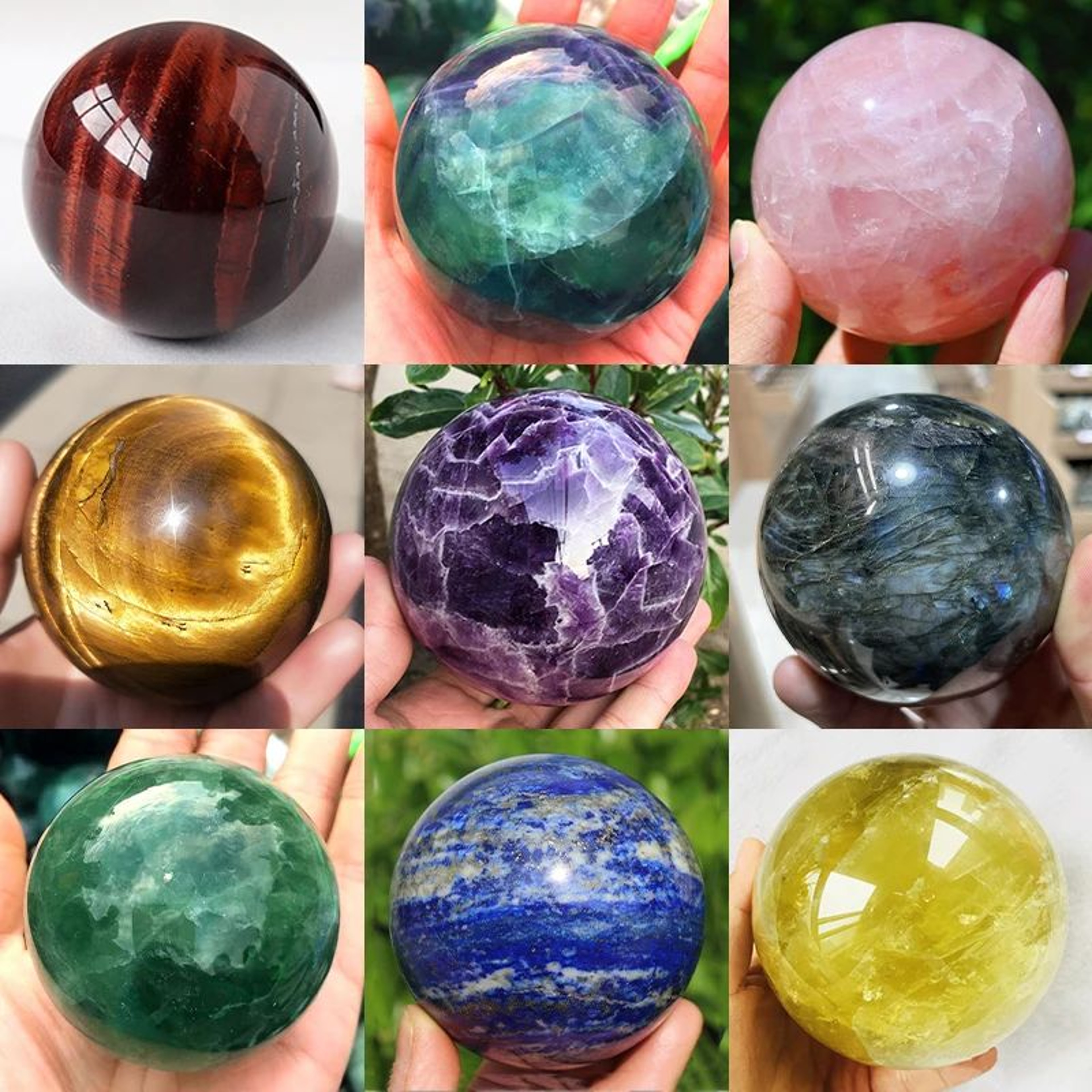Natural Crystal Ball Sphere  Polished Pink Healing Stone Reiki Decor  Massage Sphere 0
