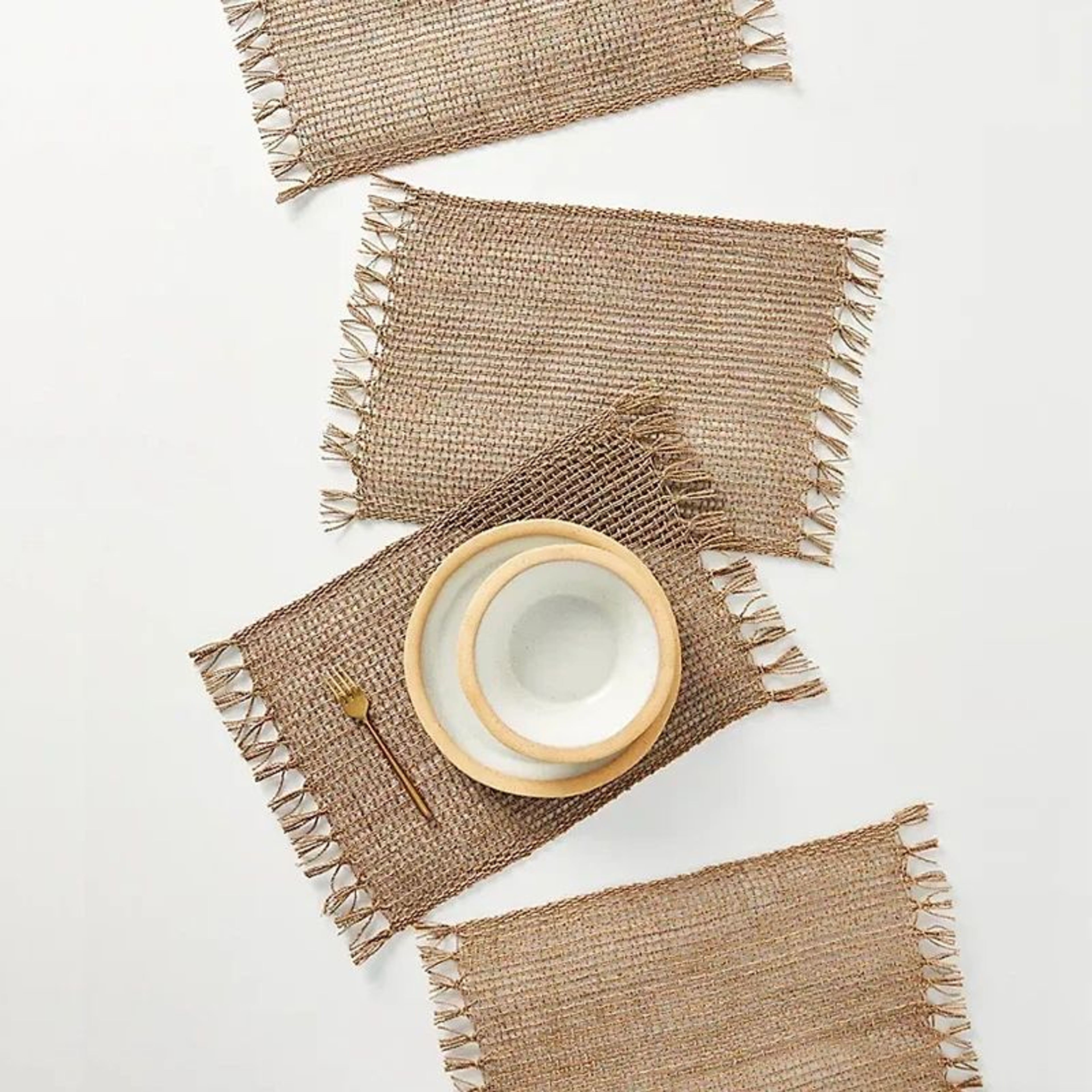 Natural Jute Table Runner With Tassels  Rustic Farmhouse Christmas  Wedding Table Decor 4