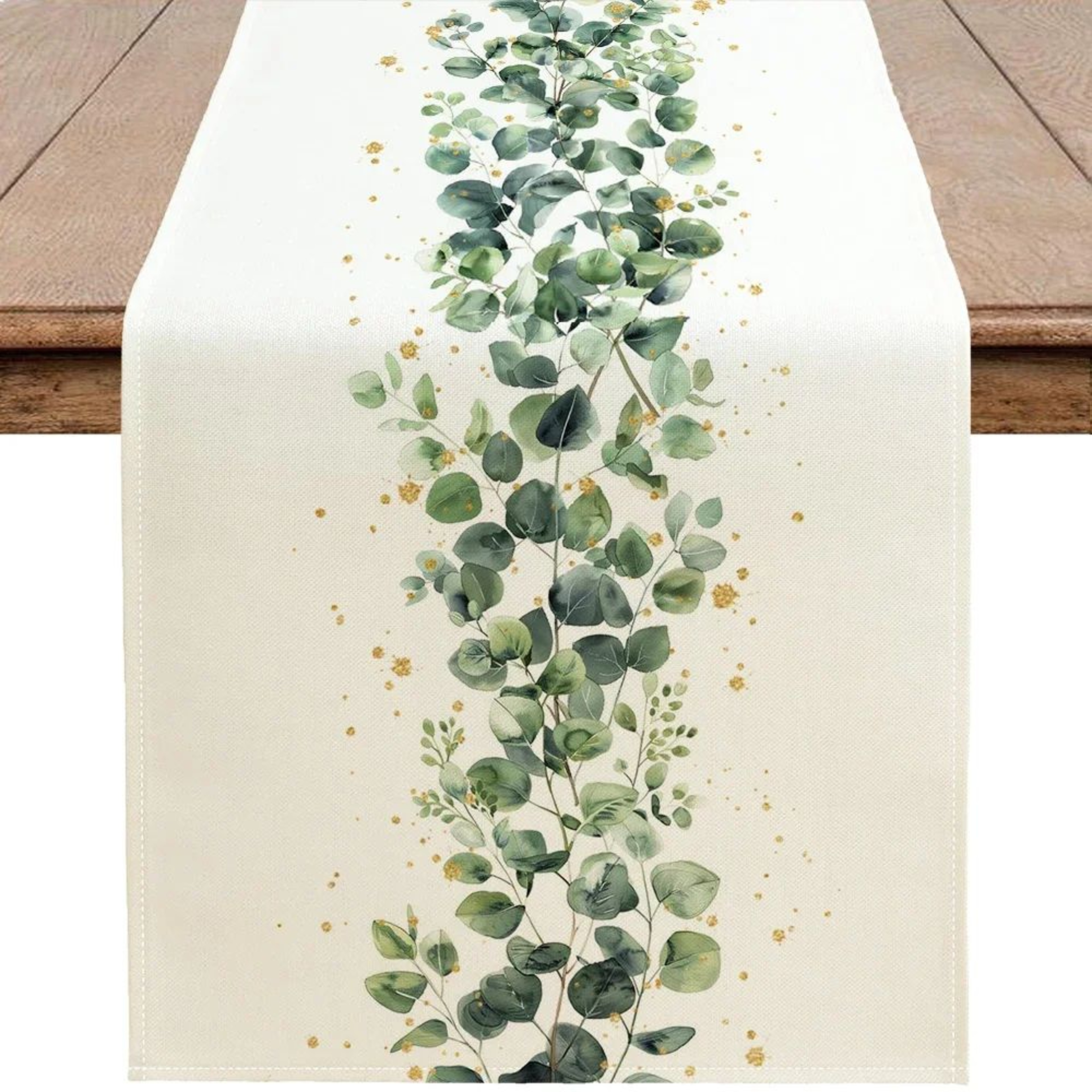 Eucalyptus Leaf Table Runner For Dining Table  Spring Green Botanical Farmhouse Table Decor 2