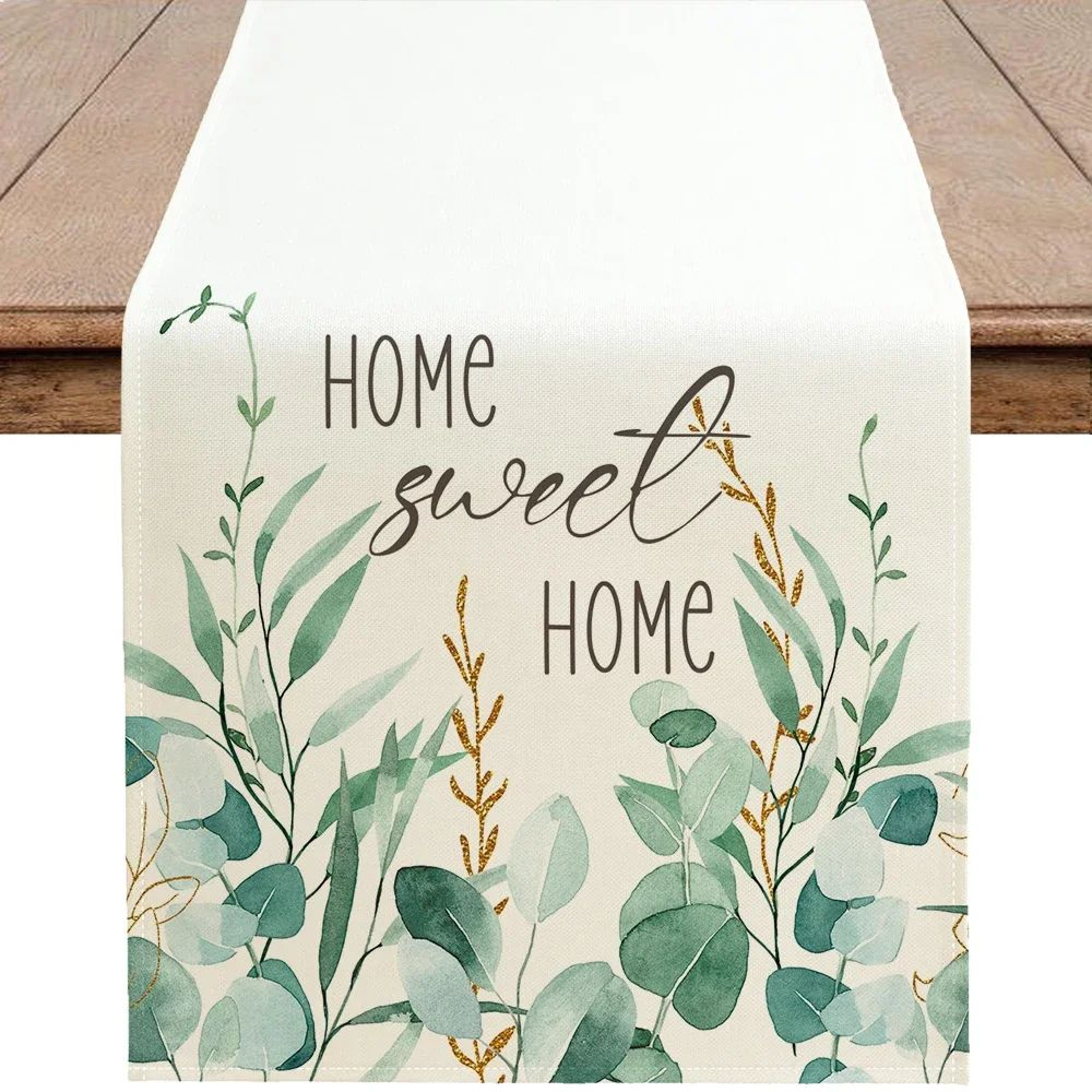 Eucalyptus Leaf Table Runner For Dining Table  Spring Green Botanical Farmhouse Table Decor 6