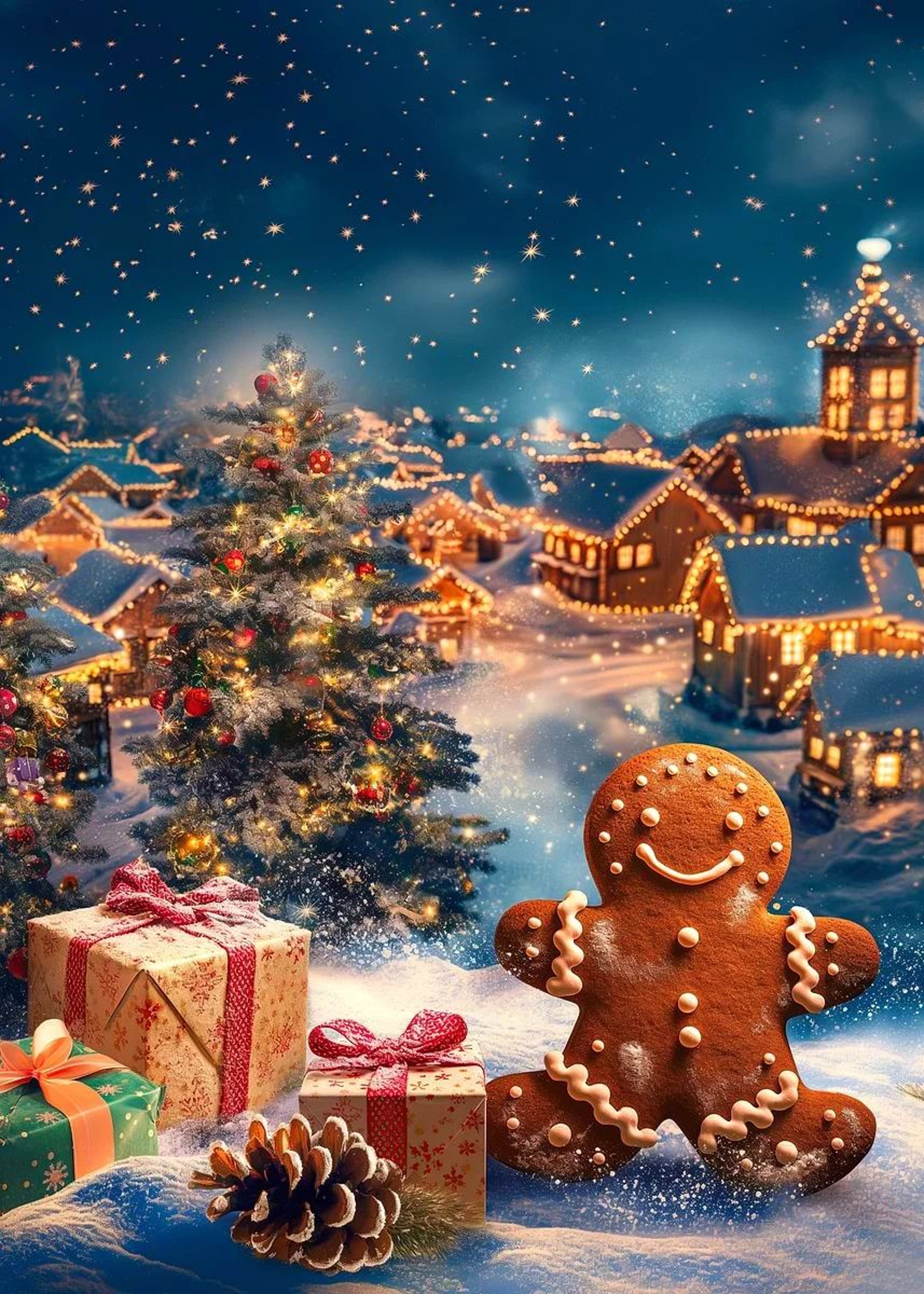 Classic Christmas Canvas Wall Art  Santa Claus  Christmas Tree Holiday Home Decor Poster 17