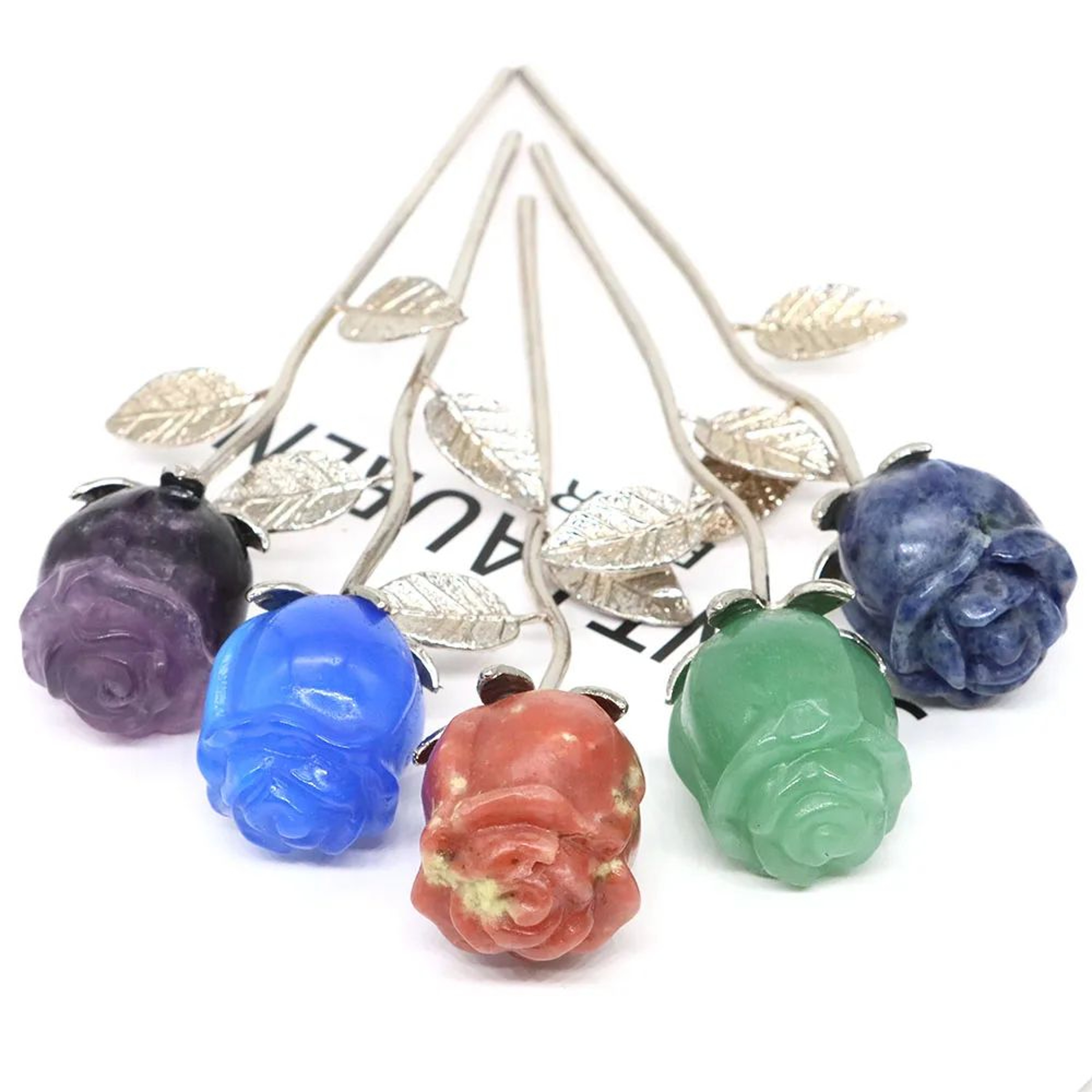 Natural Rose Crystal Healing Stone For Energy  Meditation  Hand Carved Gem Flower Decor Gift 2