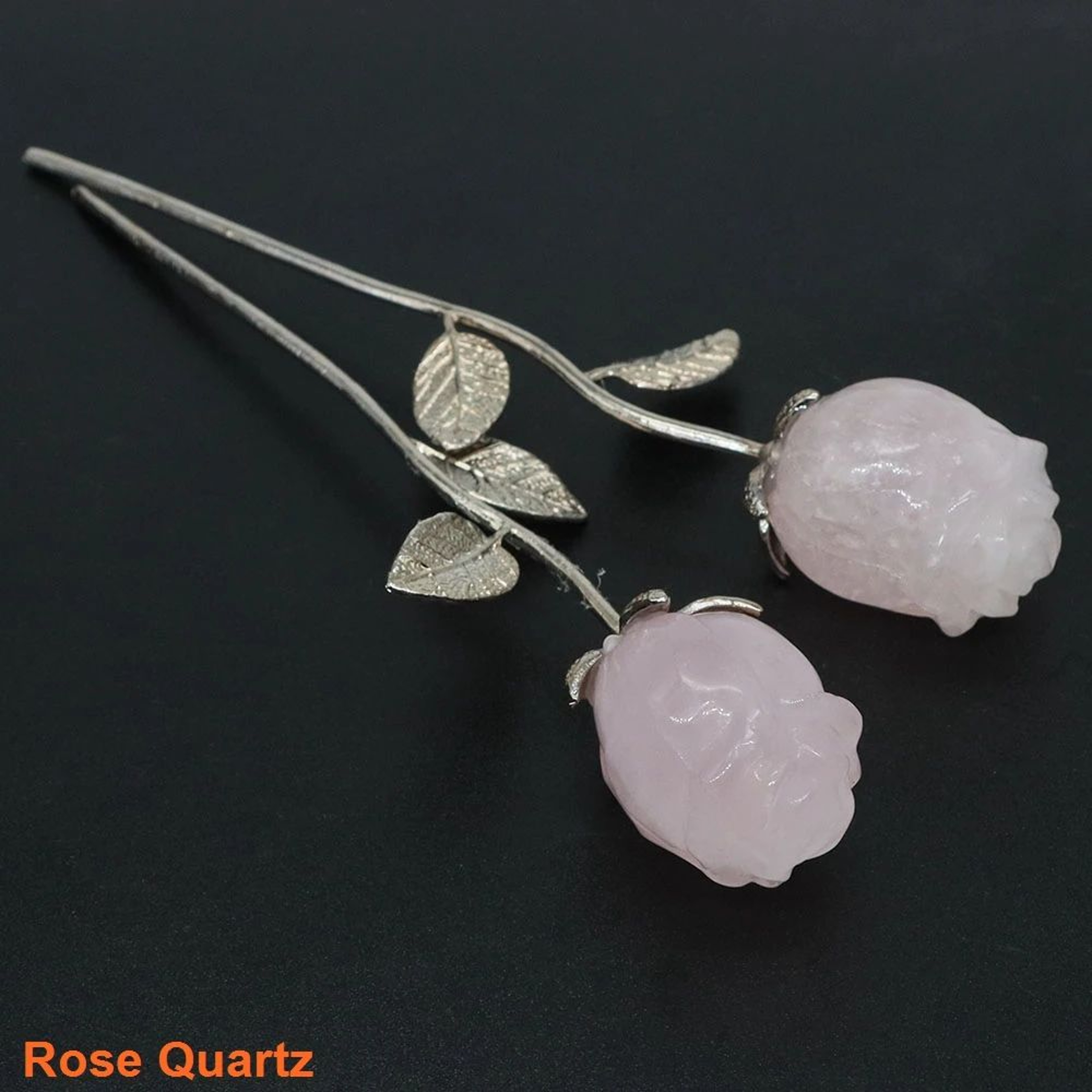 Natural Rose Crystal Healing Stone For Energy  Meditation  Hand Carved Gem Flower Decor Gift 21