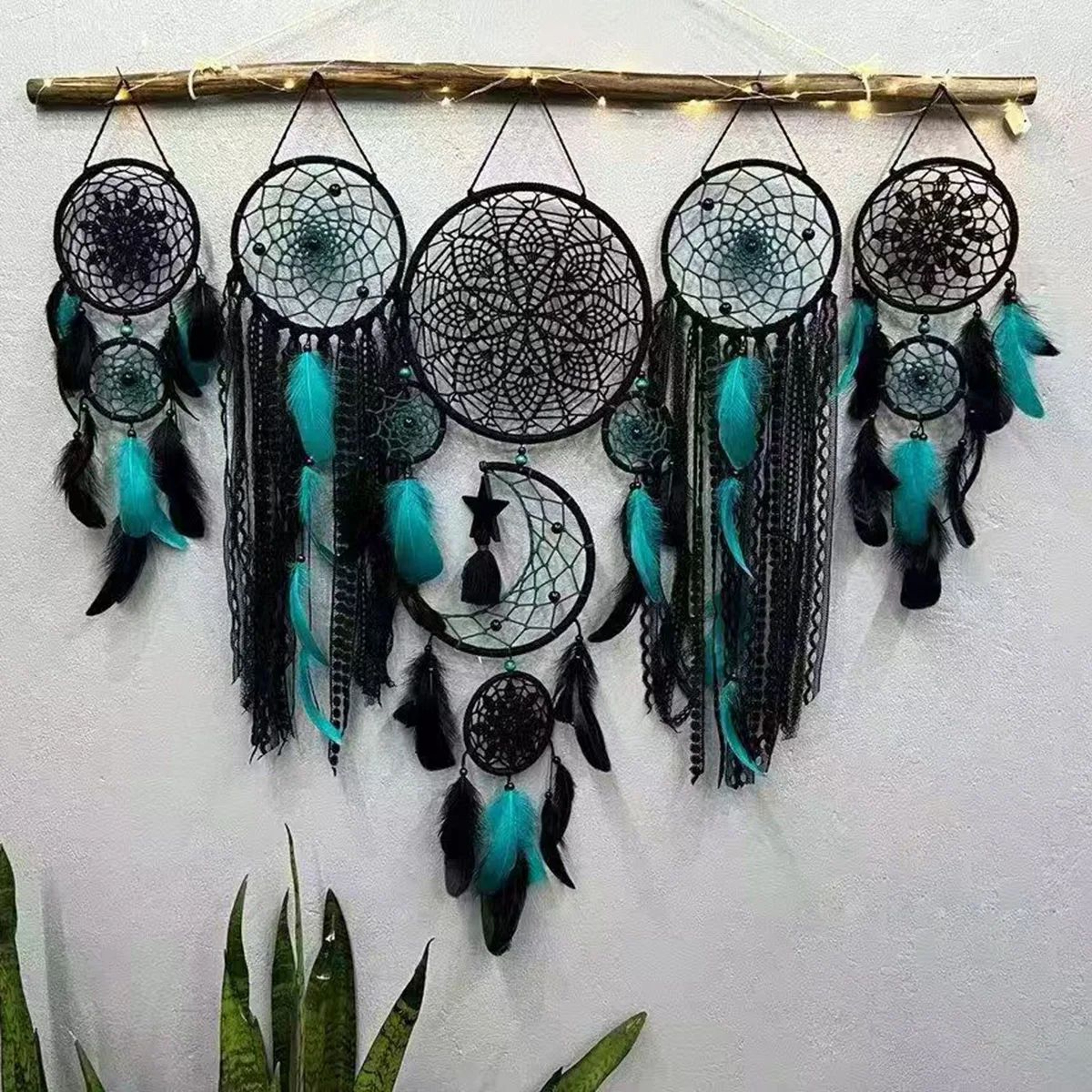Boho Macrame Dream Catcher Set  5pcs Moon Wall Hanging Decor For Nursery  Home 11