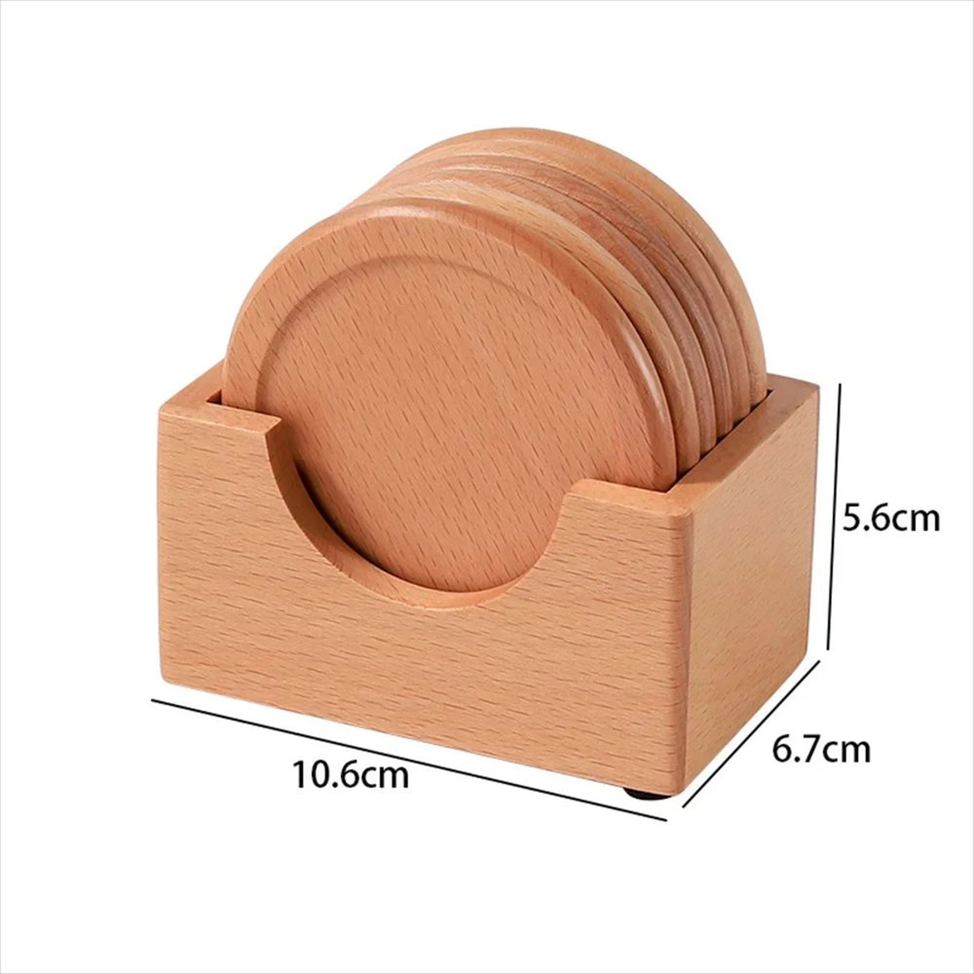 Walnut Wood Coaster Set  6pcs Round Heat Resistant Drink Coasters For Home Decor 6