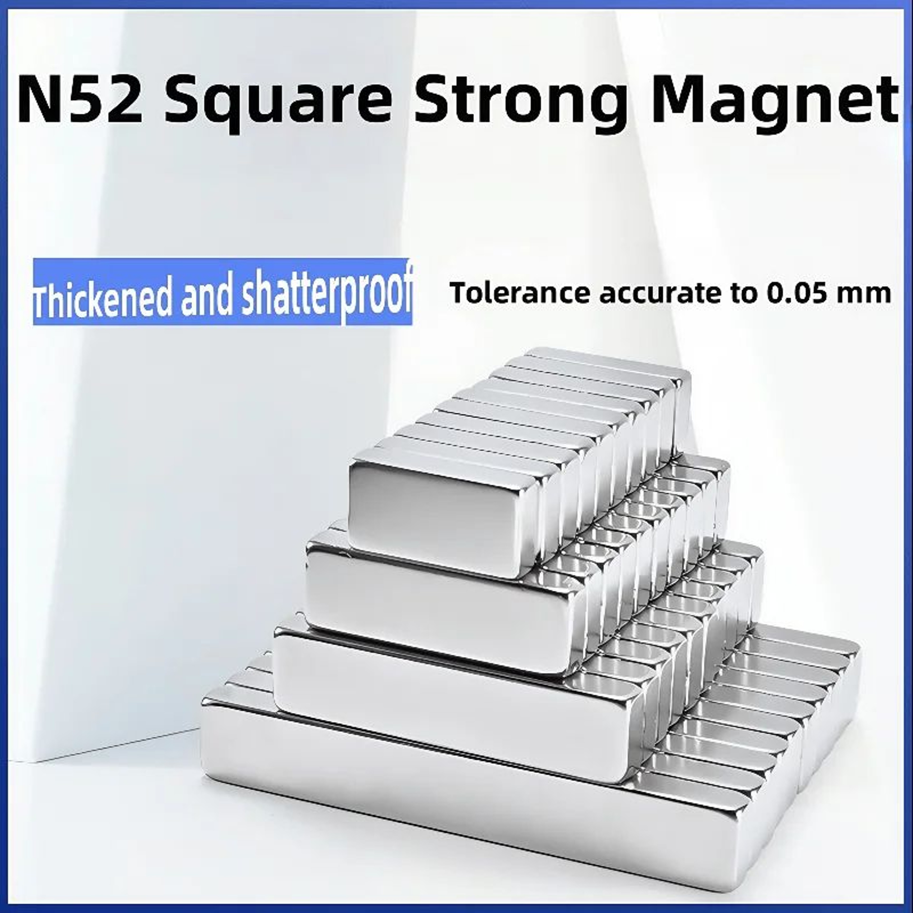 N52 Strong Square Magnets Set  10pcs Heavy Duty Fridge  Office Neodymium Magnets 3