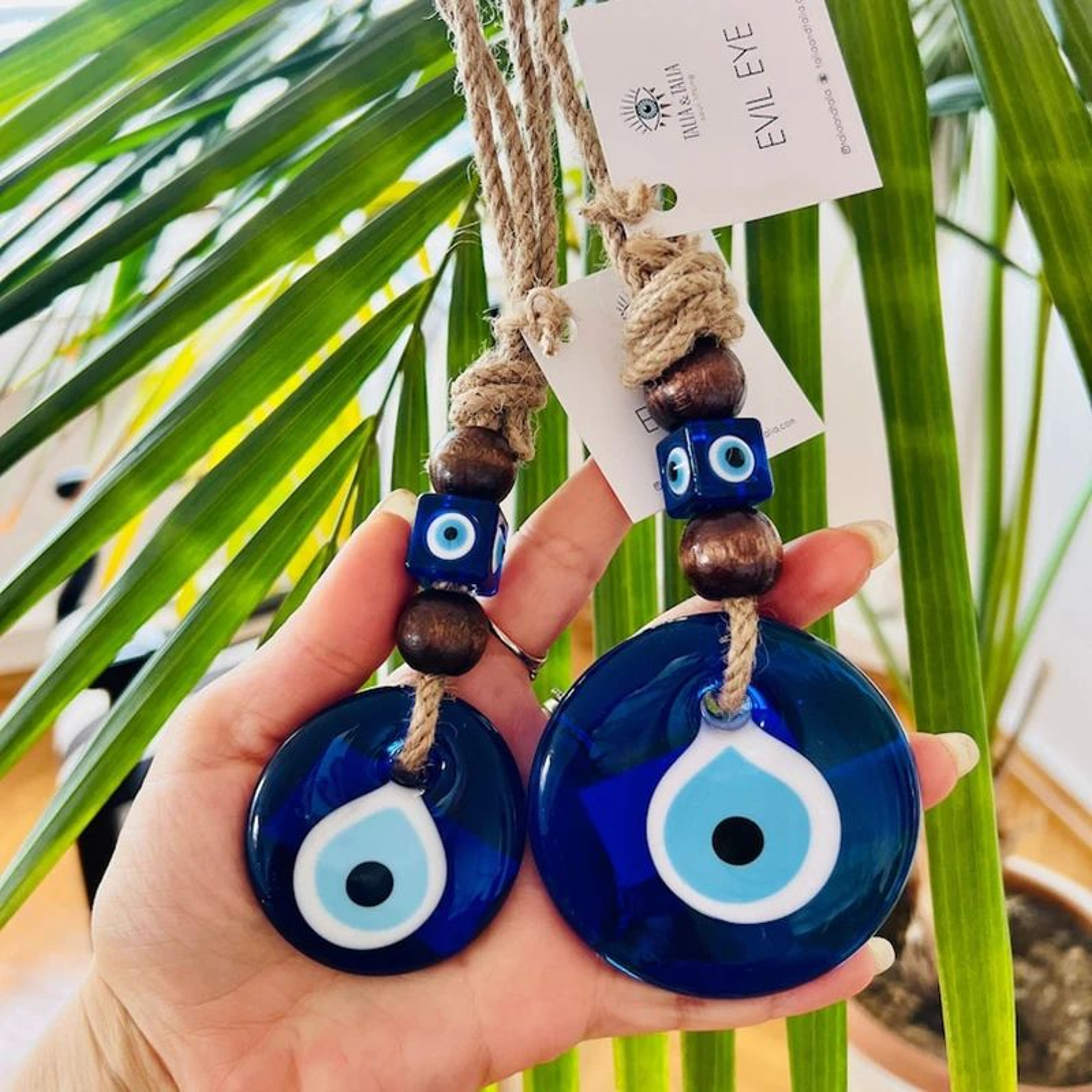 Turkish Evil Eye Macrame Wall Hanging  Nazar Protection Charm Rearview Mirror  Home Decor 5
