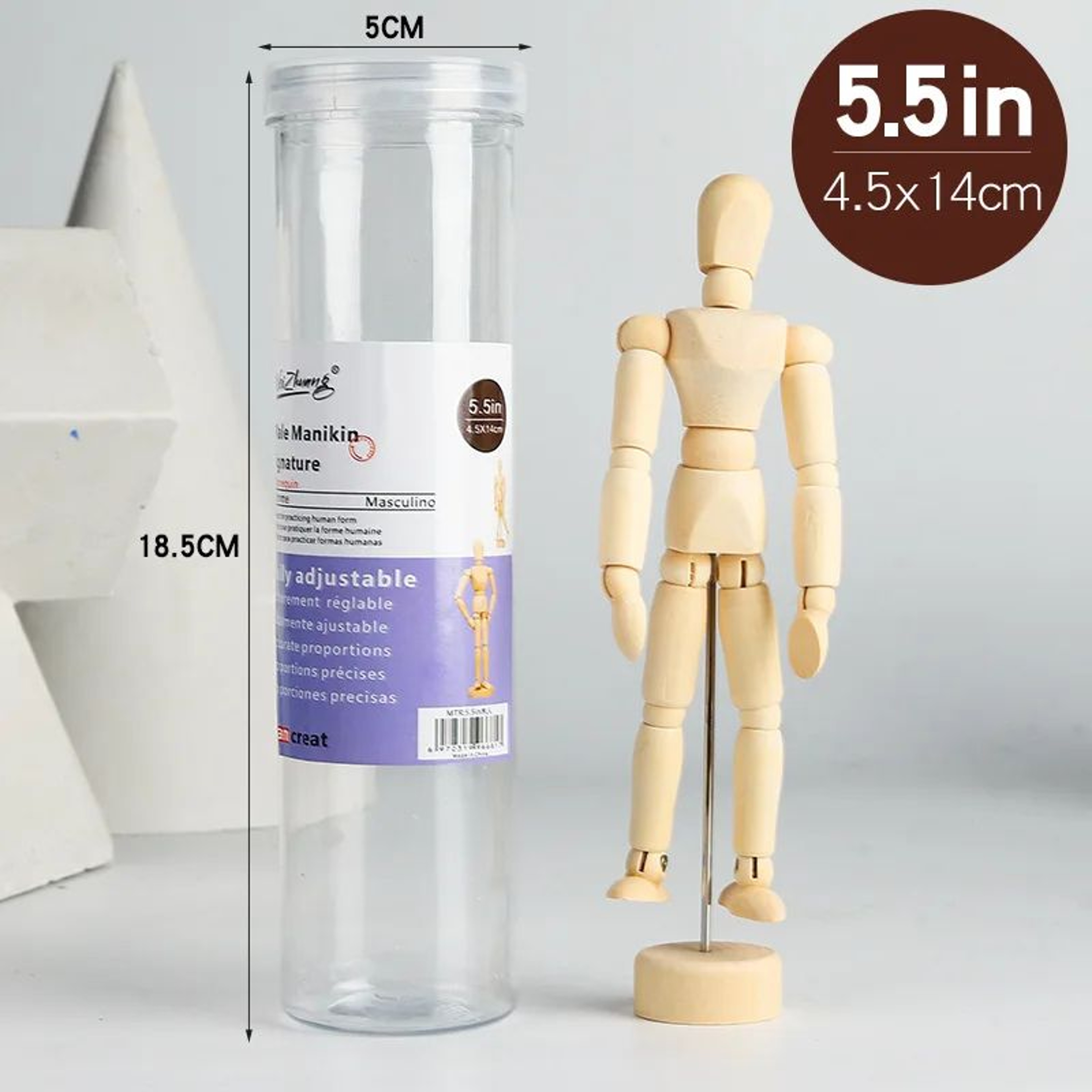 Wooden Artist Mannequin With Gift Box  Adjustable Drawing Figure Model With Movable Limbs For Art   6