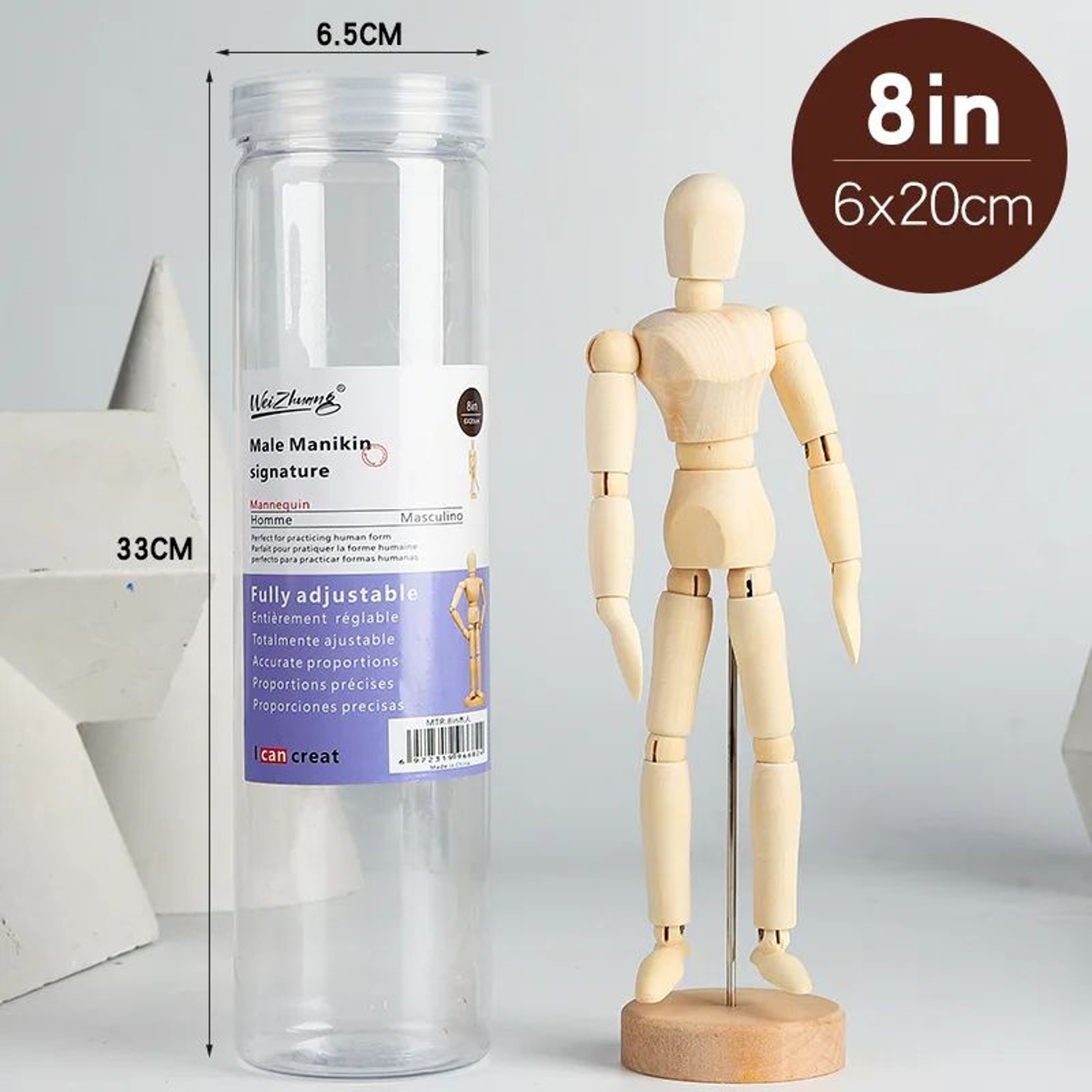 Wooden Artist Mannequin With Gift Box  Adjustable Drawing Figure Model With Movable Limbs For Art   13