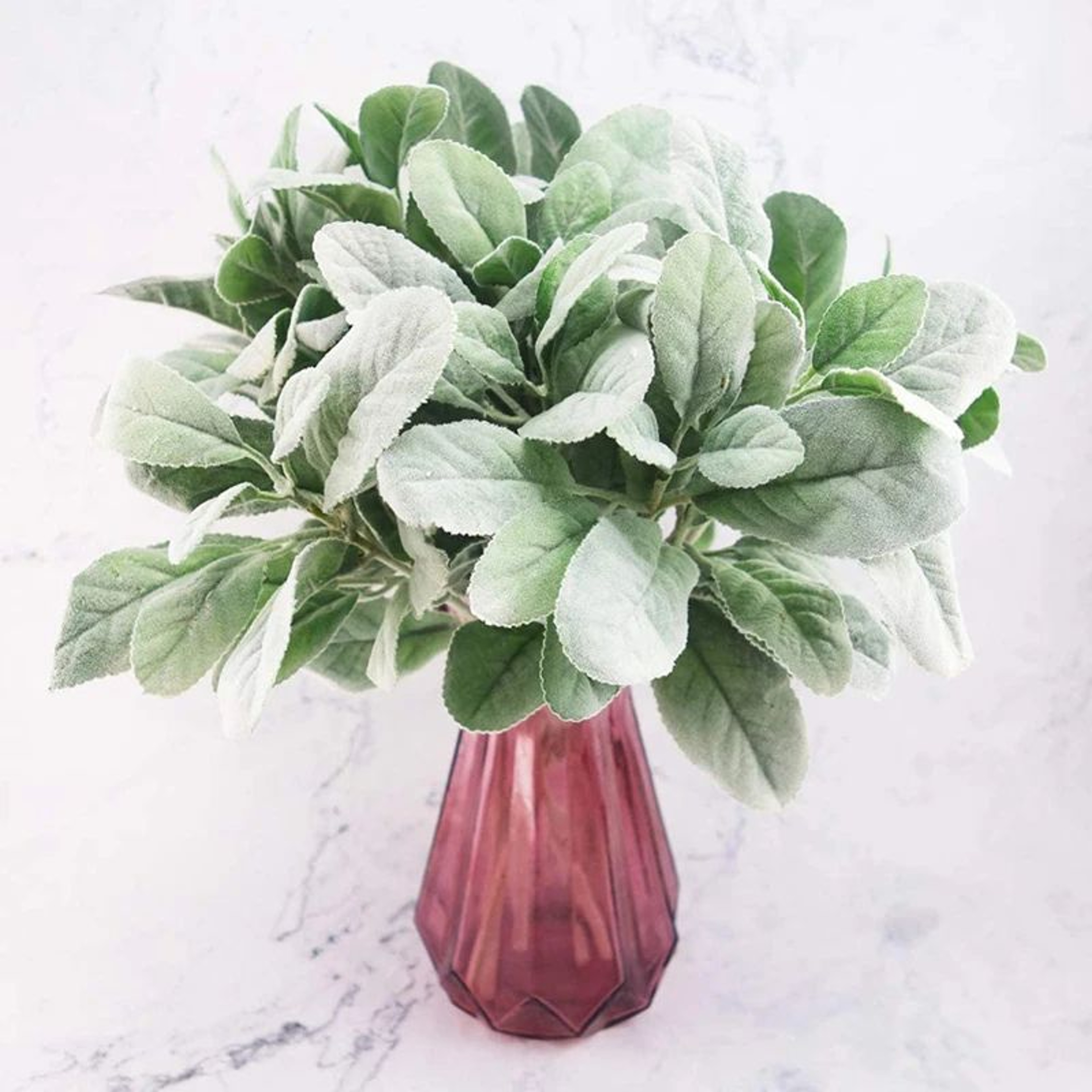 10pcs Artificial Lambs Ear Stems  Soft Faux Greenery Branches For Wedding Bouquets Centerpieces  DI 3