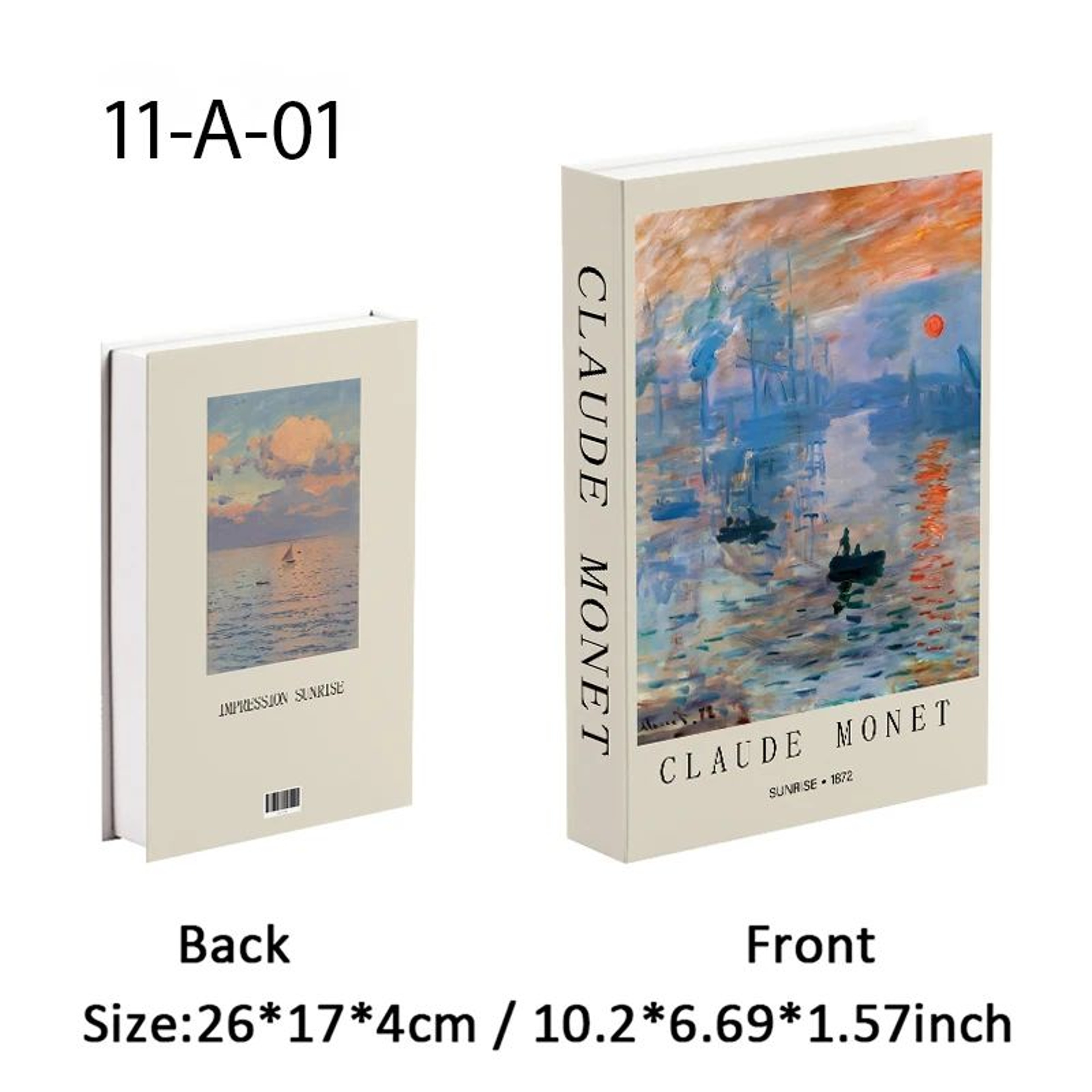 Van Gogh  Monet Decorative Book Box  Hidden Storage Faux Books With Sunflower  Water Lily Art 11