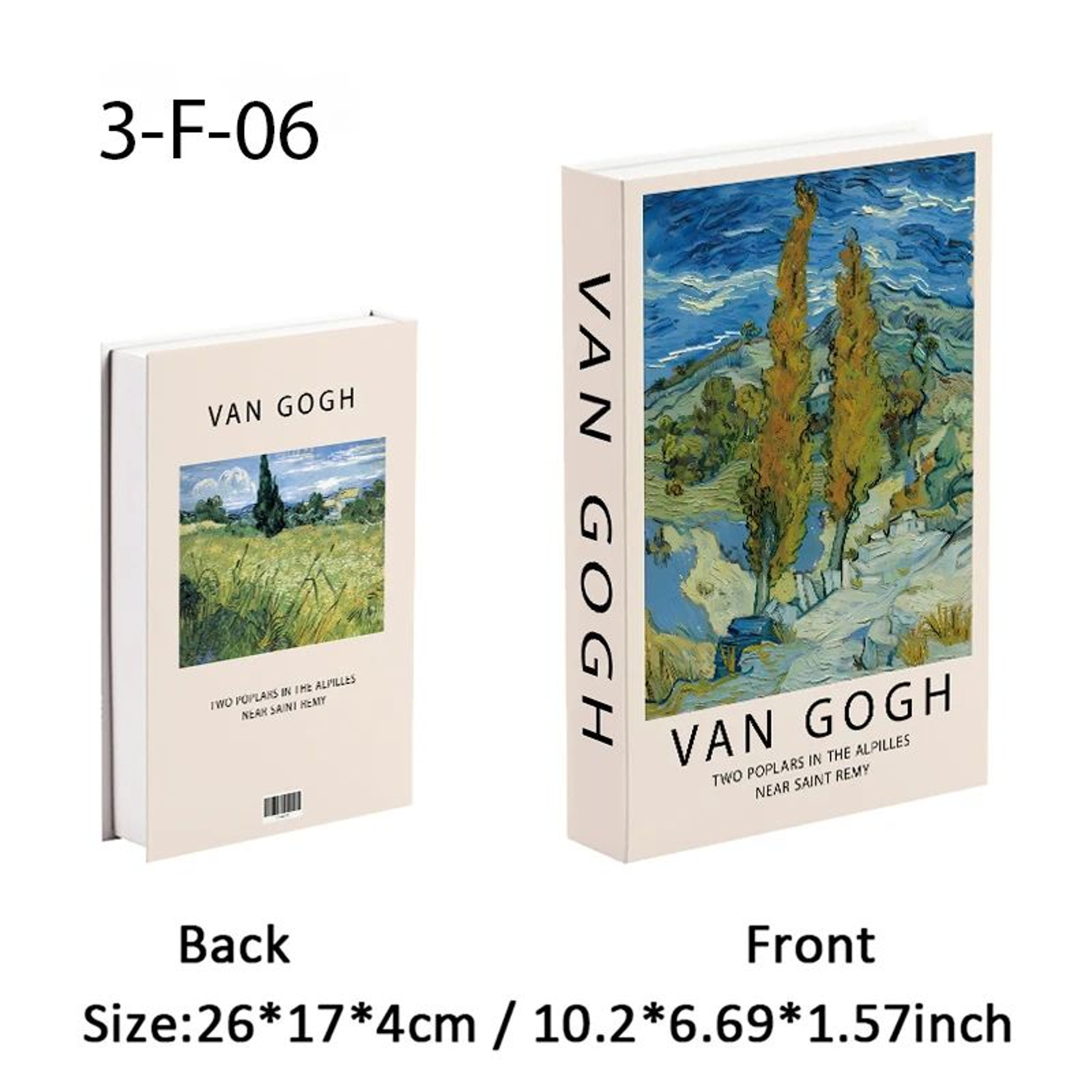 Van Gogh  Monet Decorative Book Box  Hidden Storage Faux Books With Sunflower  Water Lily Art 21