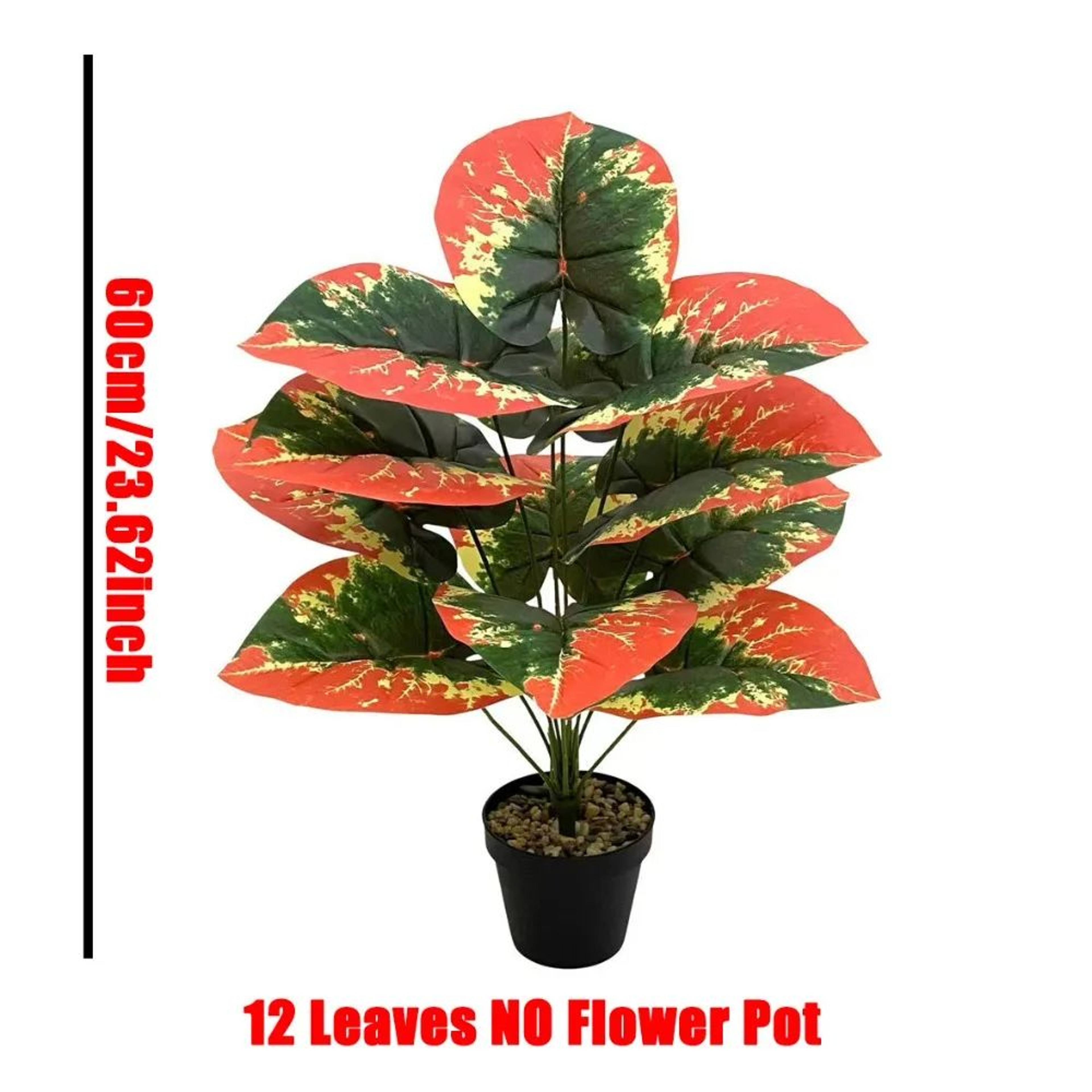 ColorBlocking Artificial Tropical Plant  24Leaf Faux Greenery For Indoor  Outdoor Home Decor 6