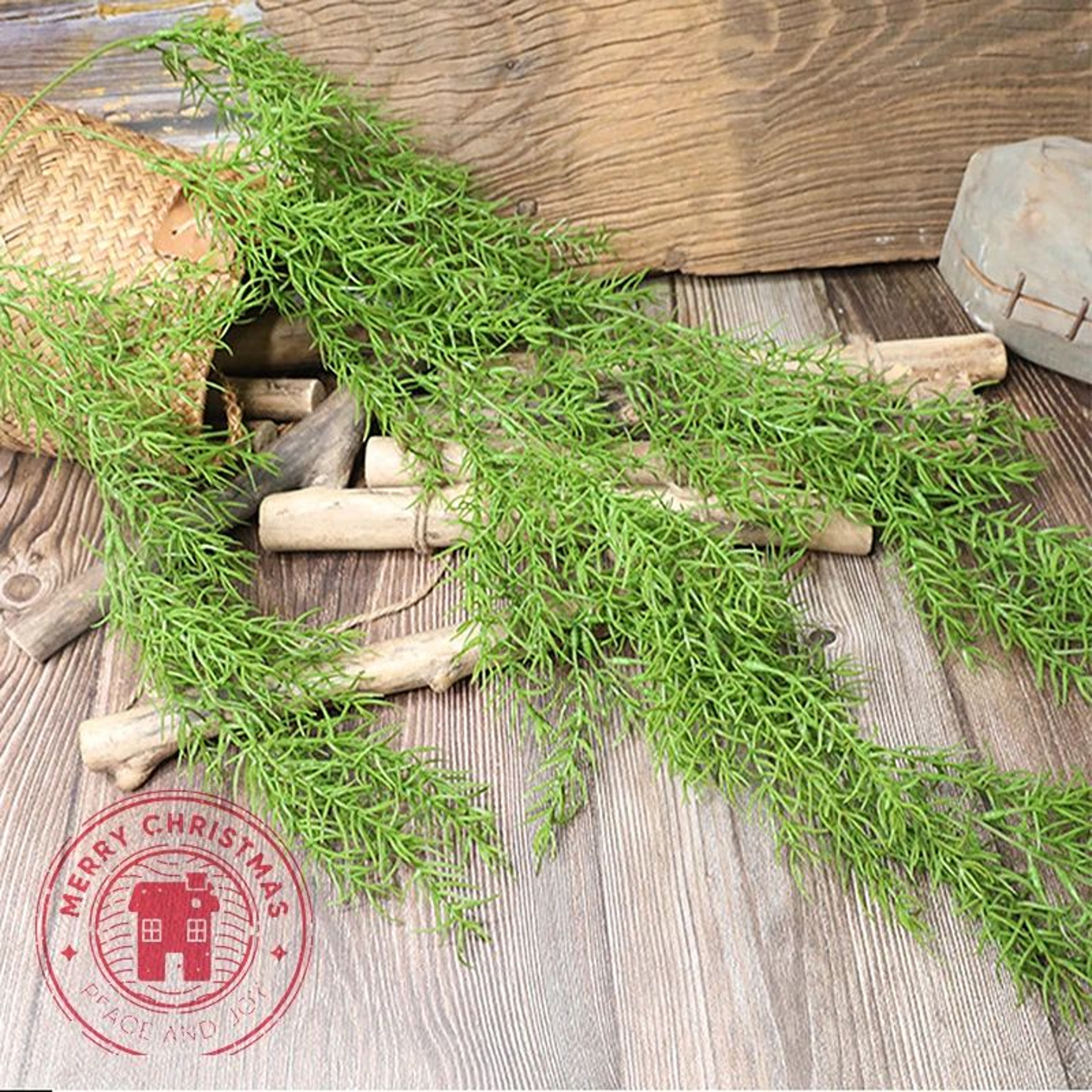 Artificial Pine Needle Wall Hanging  Realistic Leaf Rattan Greenery Decor For Home  Garden 3