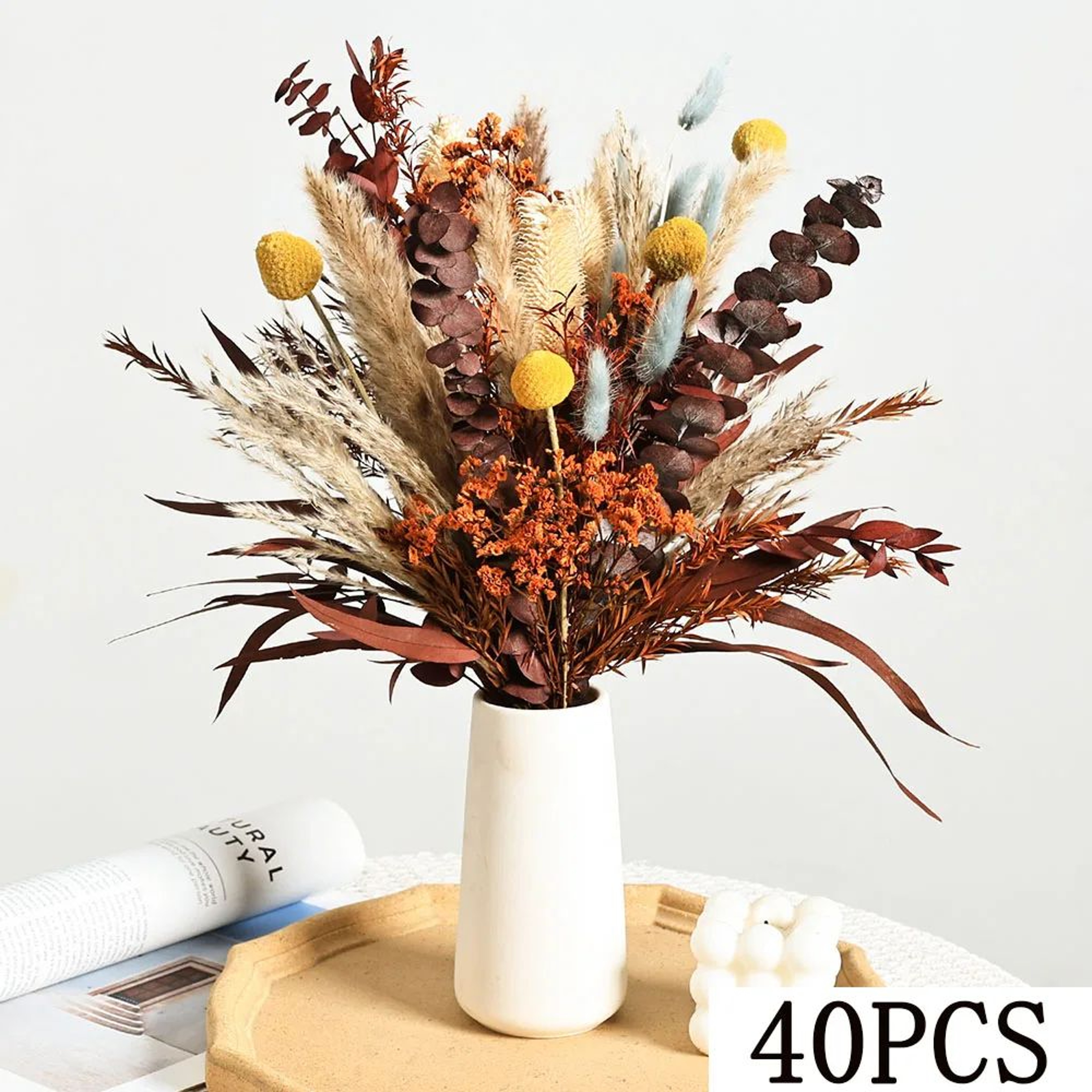 Preserved Eucalyptus  Pampas Bouquet Set  Boho Dried Flower Decor For Weddings  Home Styling 6