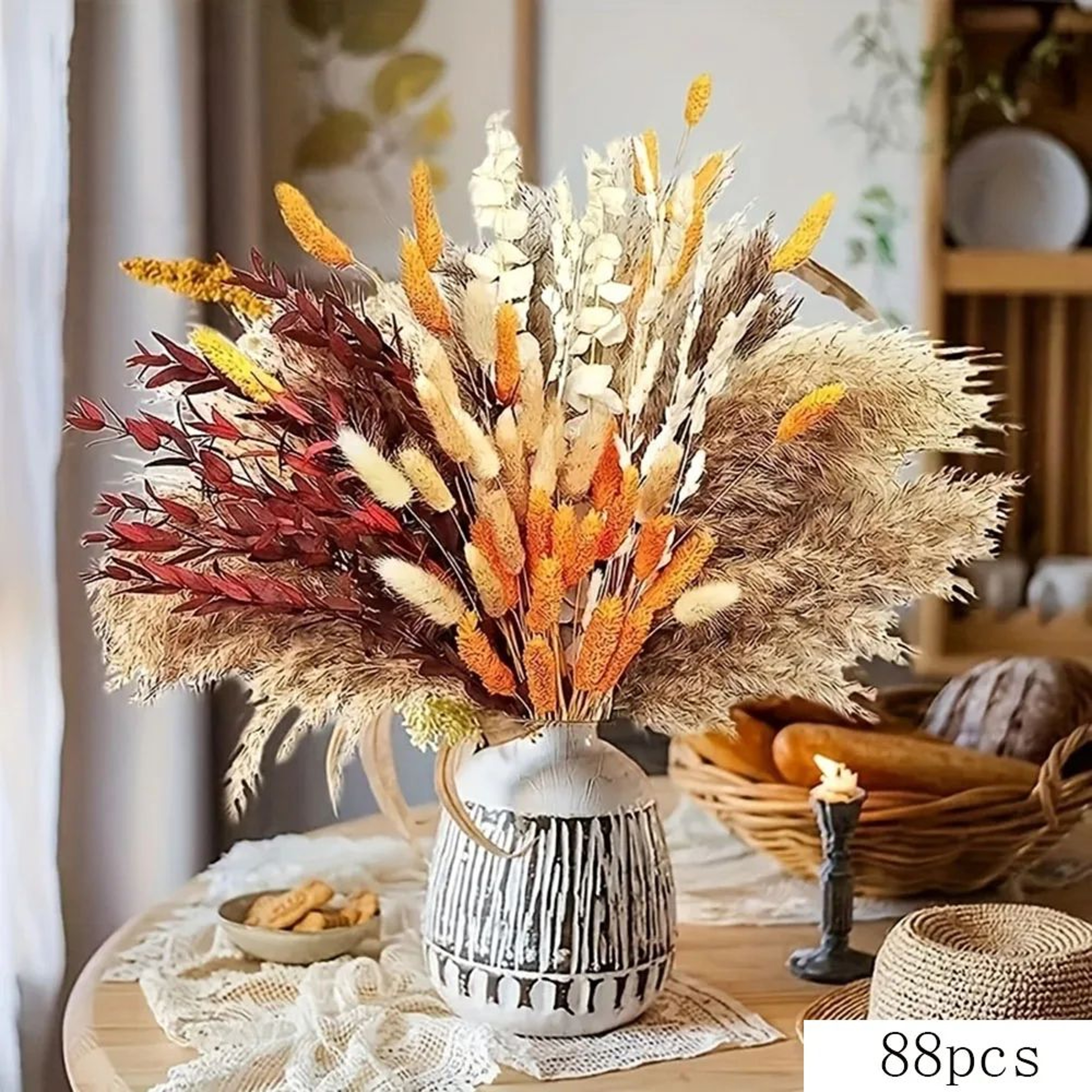 Preserved Eucalyptus  Pampas Bouquet Set  Boho Dried Flower Decor For Weddings  Home Styling 8