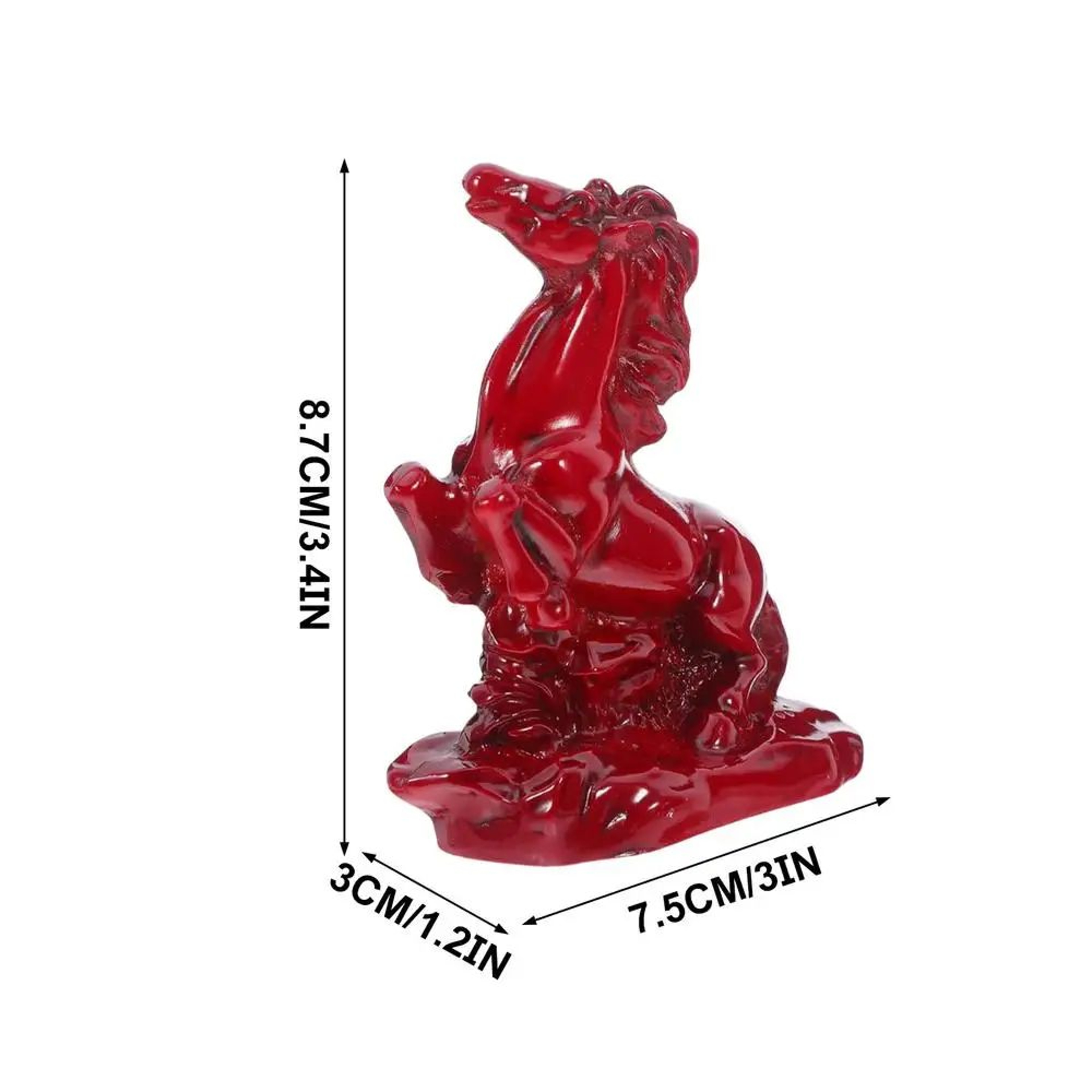 Red Feng Shui Horse Statue  Success  Wealth Resin Figurine For Office Desk Home  Car Decor 6