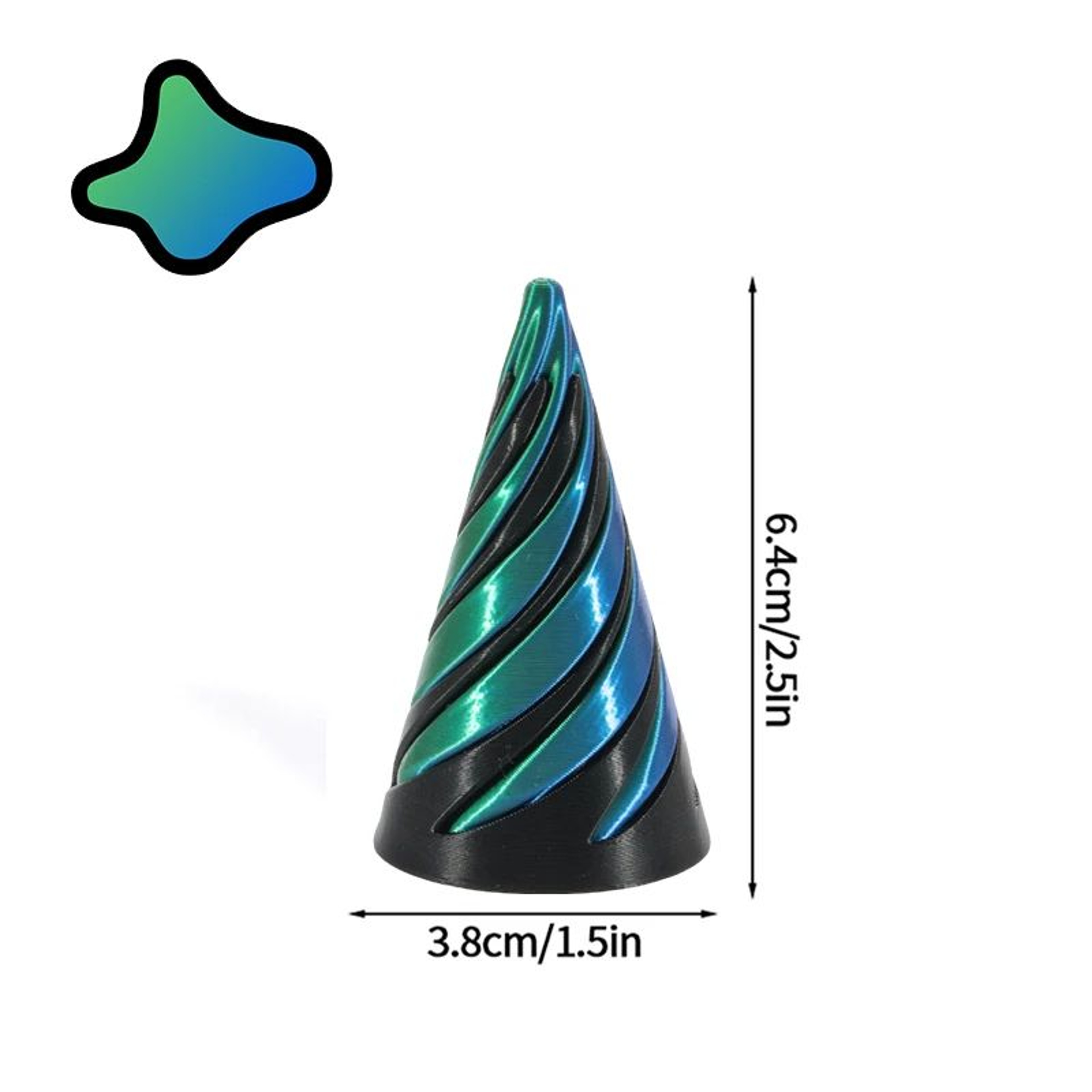 3D Printed Rotating Spiral Cone Toy  AntiStress Impossible Pyramid Fidget With Bunny Design 23