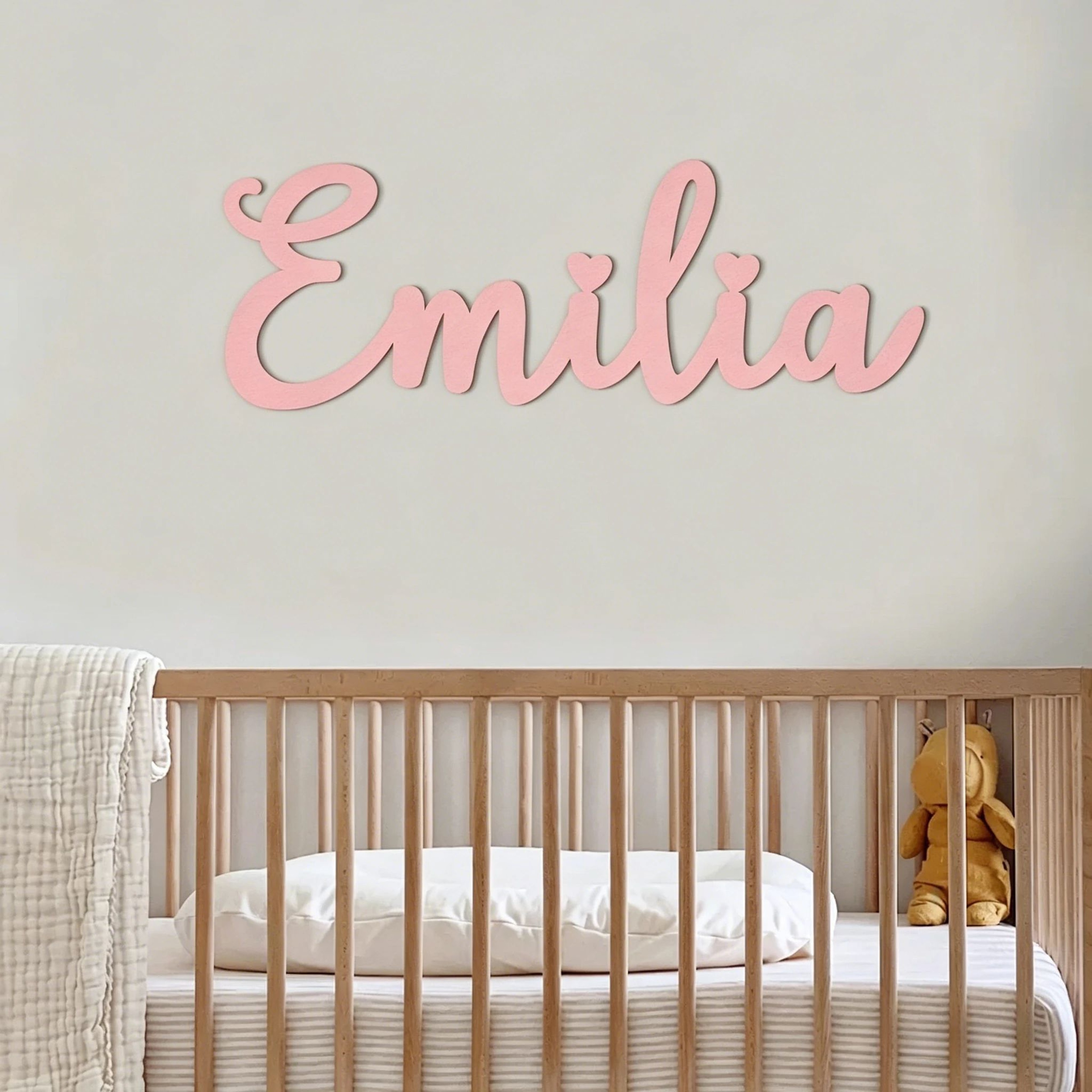 Personalized Wooden Name Sign  Custom Nursery Wall Decor Safe Baby Room Name Display Gift 15