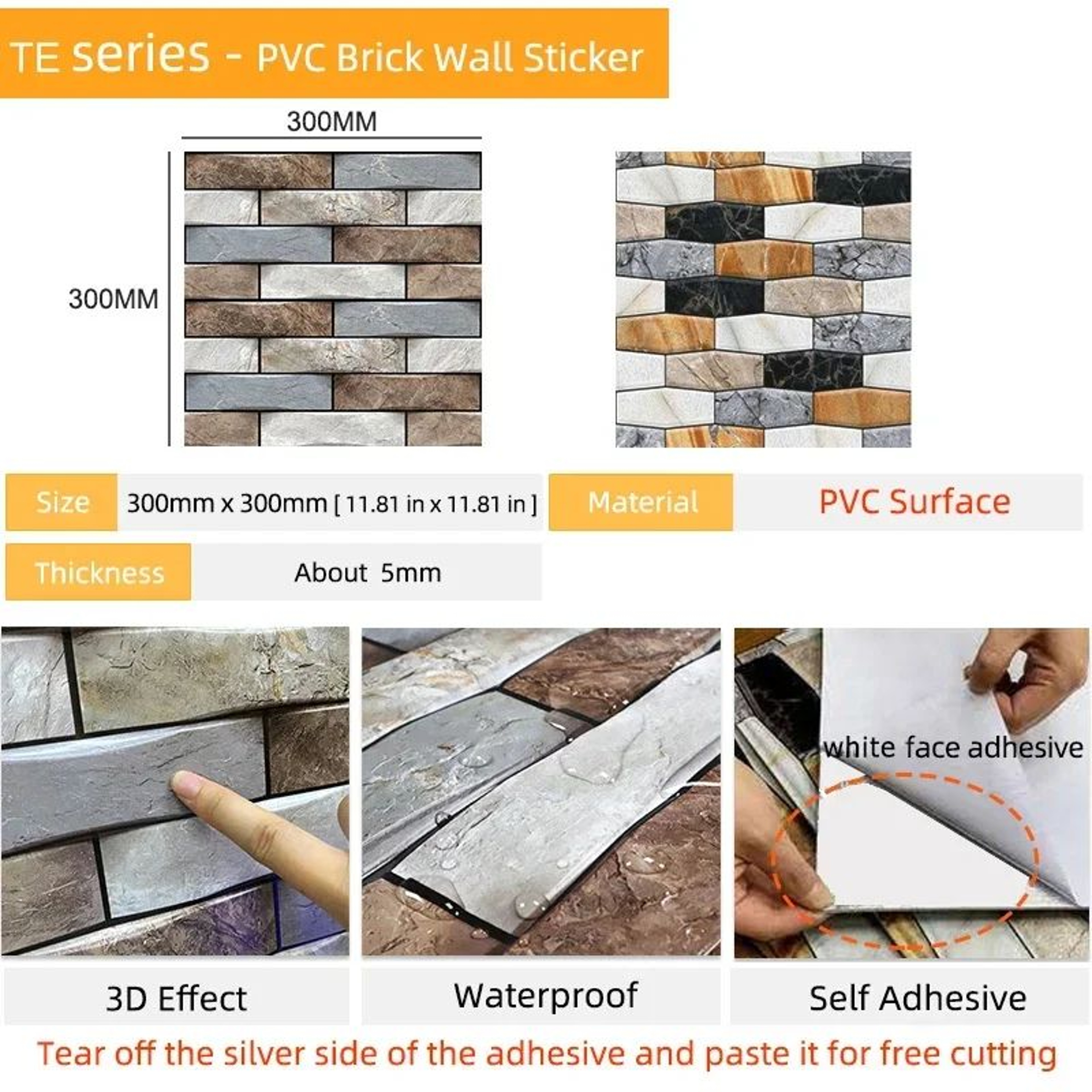 3D PeelandStick Brick Wall Panels  Waterproof PVC Foam Wallpaper Tiles For Stylish Home Makeovers 5