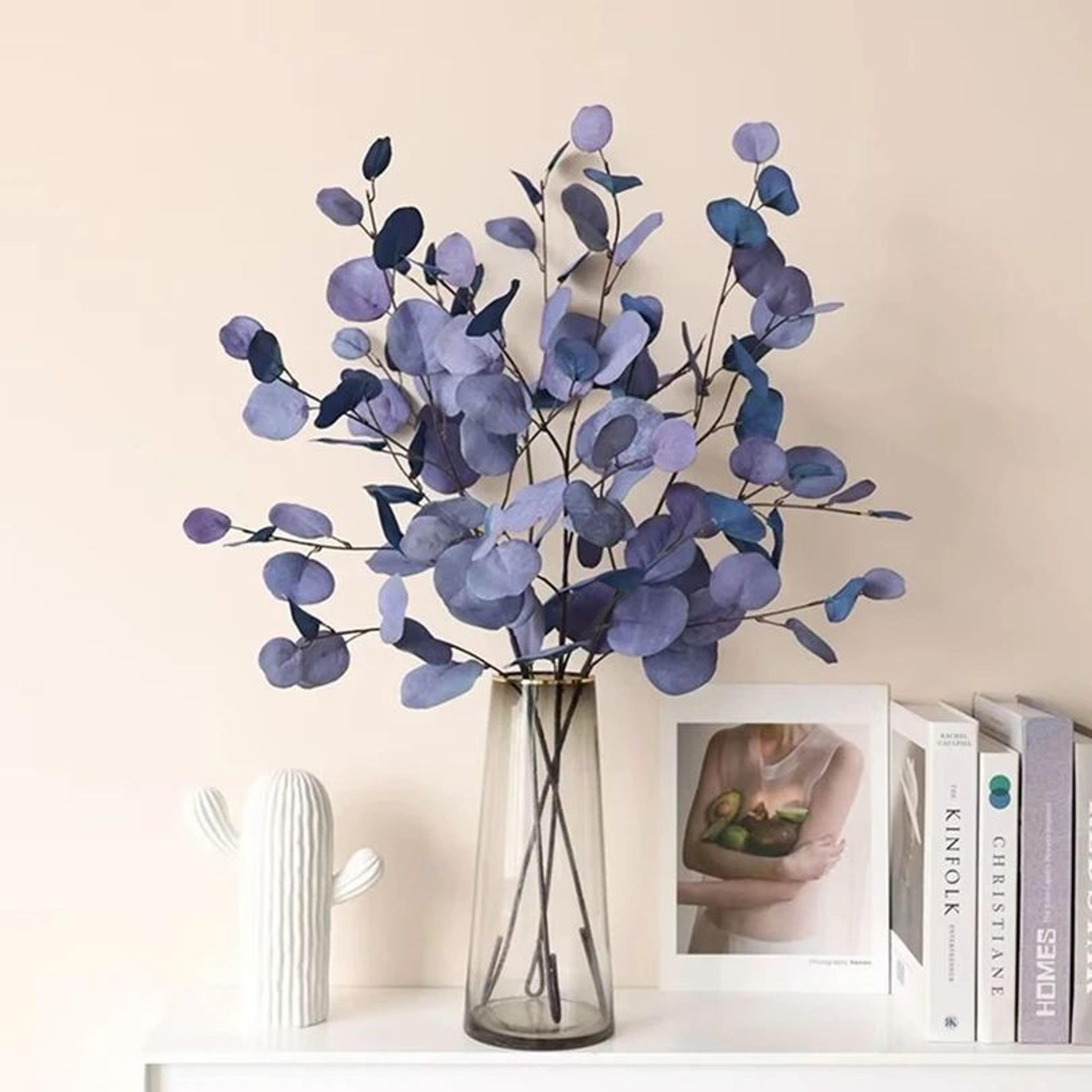 Artificial Eucalyptus Money Leaf Stems  Long Pole Faux Greenery For Home Wedding  Table Decor 0