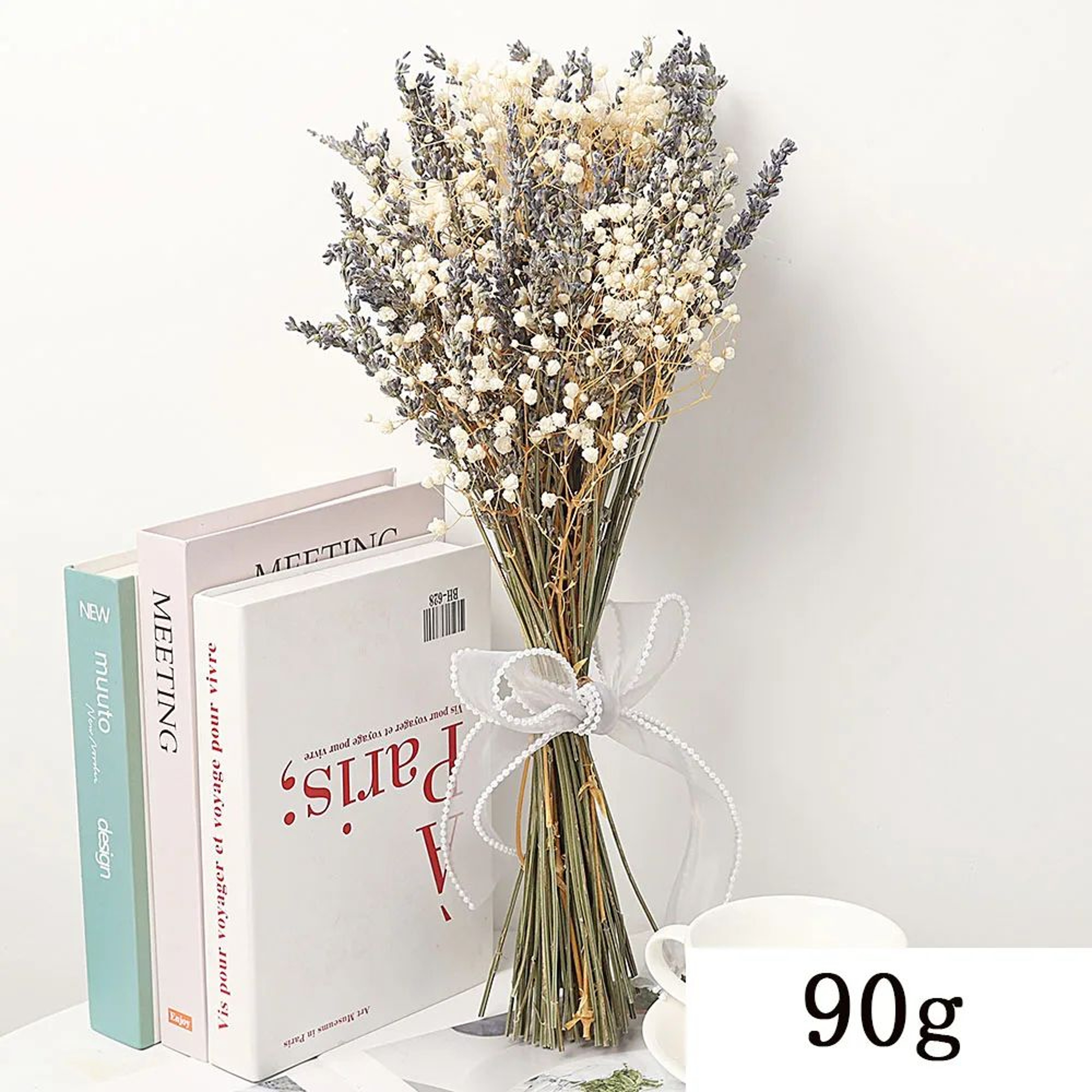 Lavender Gypsophila Dried Flower Bouquet  317oz Romantic Babys Breath Arrangement For Home  Wedding 6