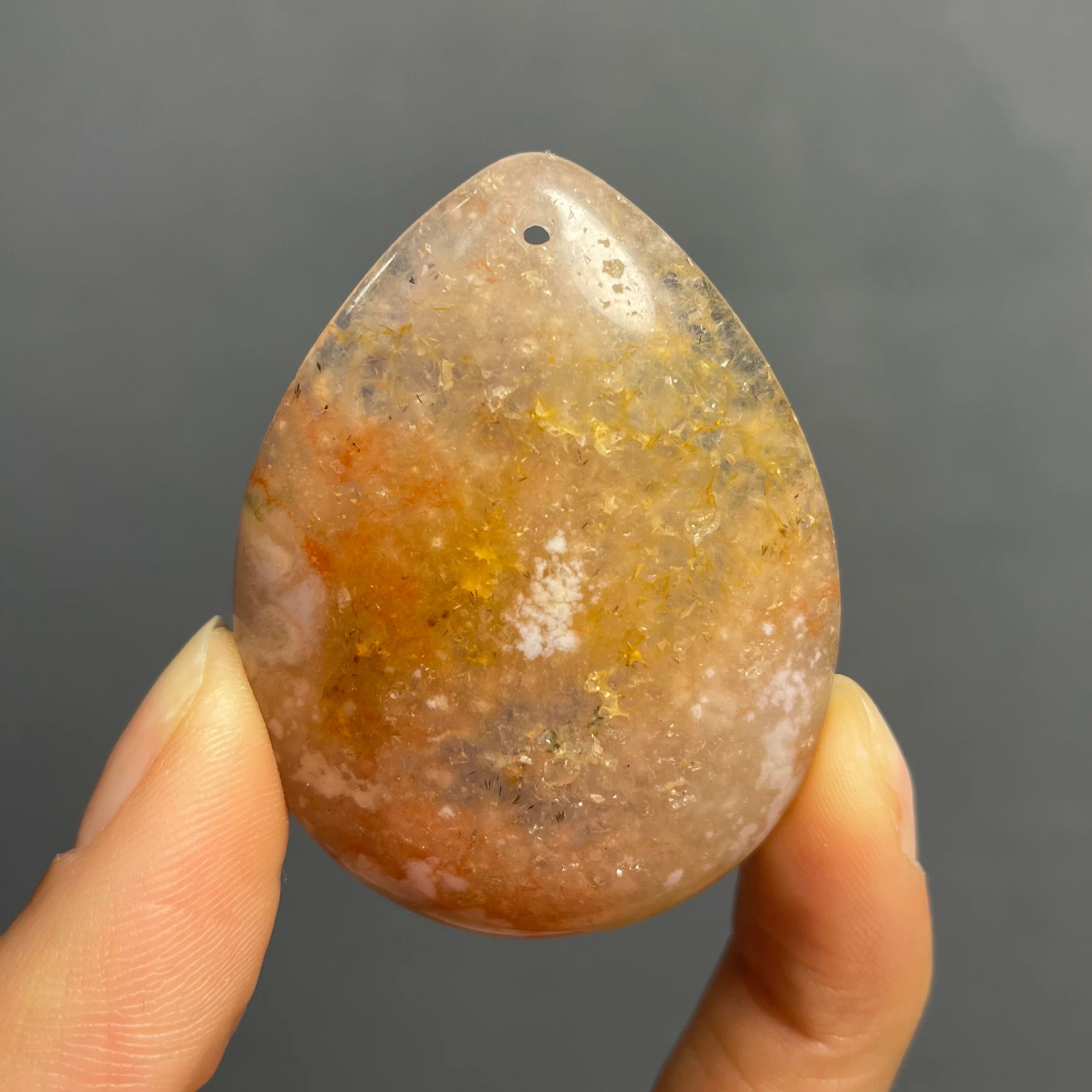 Natural Agate Crystal Pendant  Polished Quartz Healing Stone For Feng Shui Jewelry  Home Decor 6