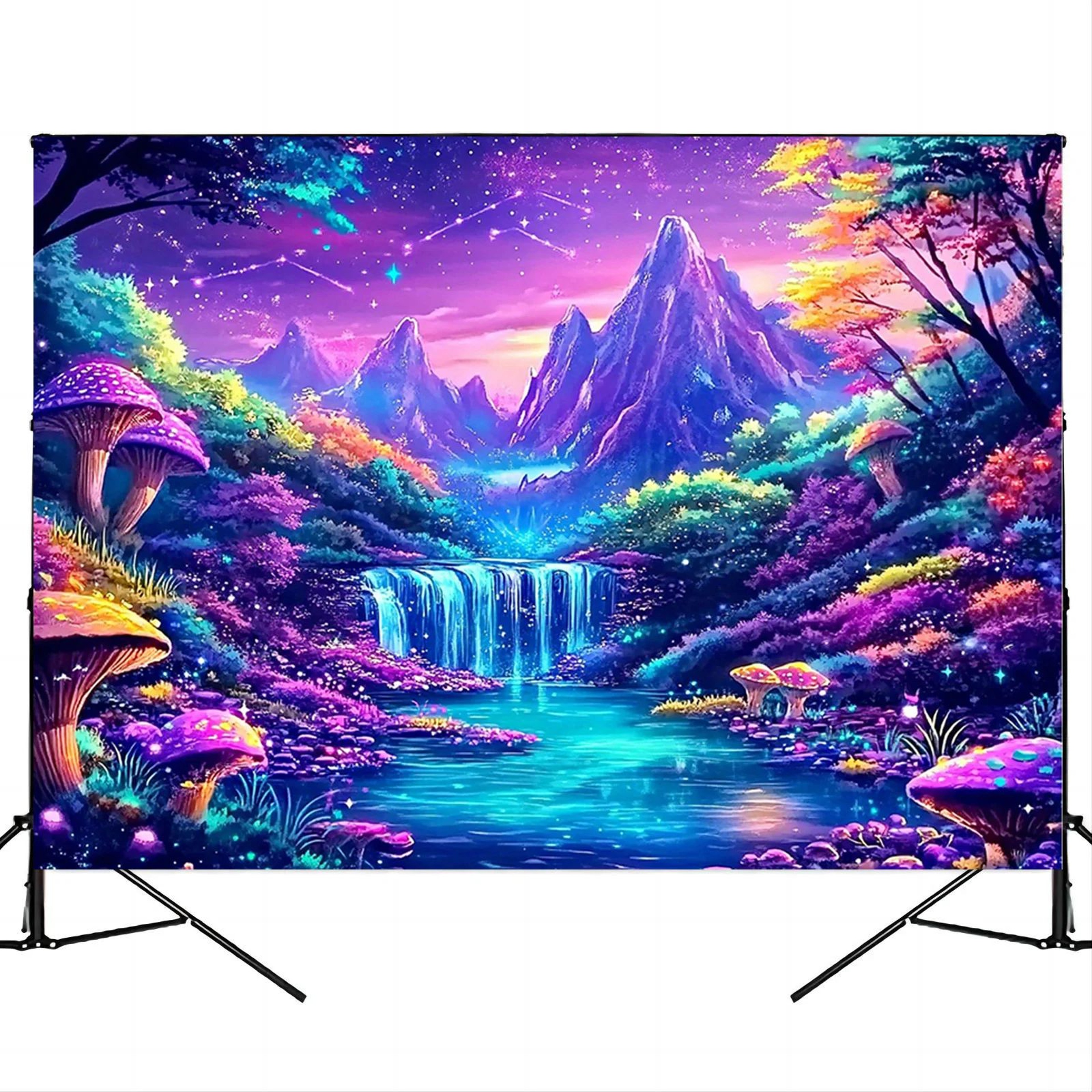 VIKAMA GlowintheDark Fantasy Forest Tapestry  Luminous Wall Hanging For Bedroom Dorm  Living Room D 1