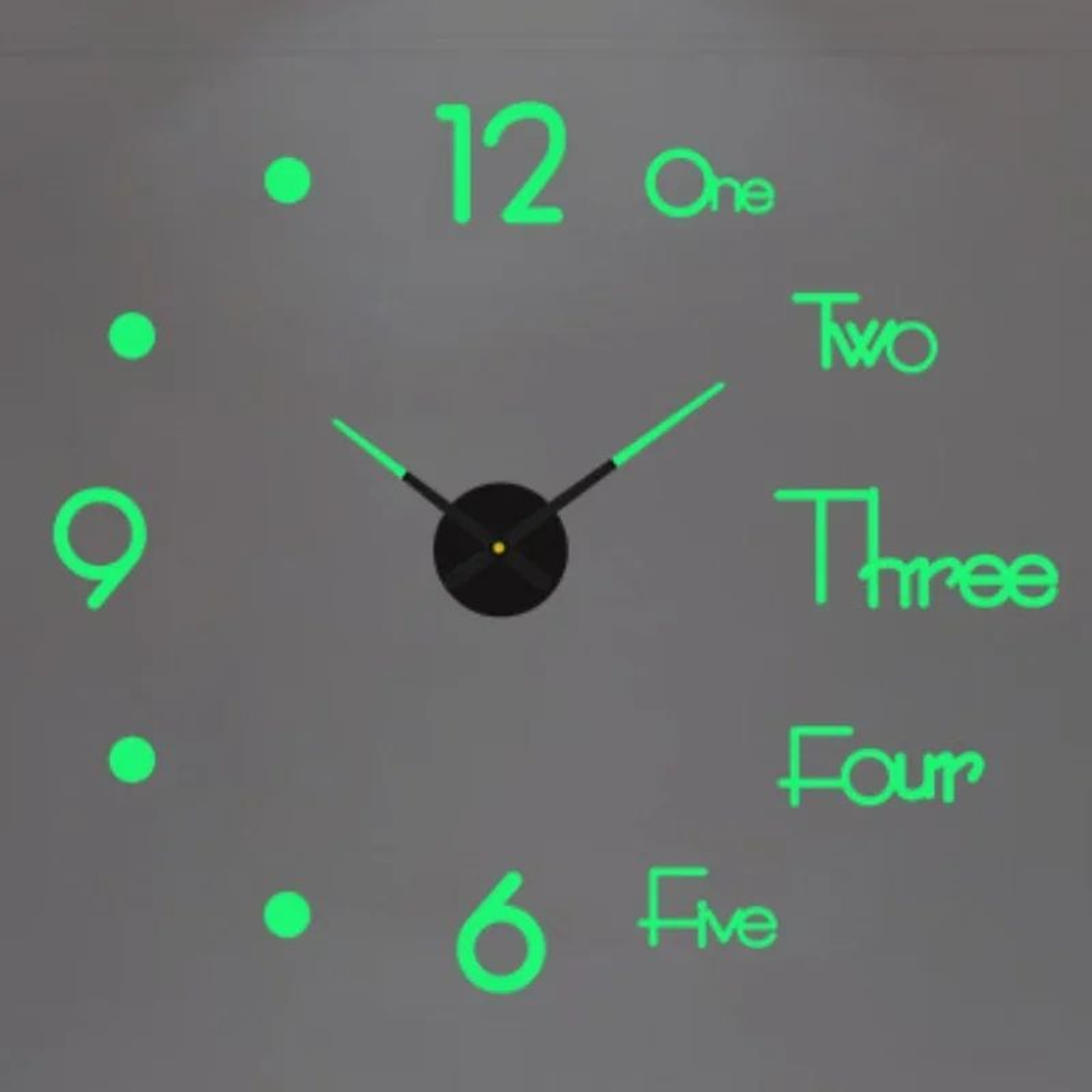 Large 3D DIY Wall Clock  Luminous Silent Modern Wall Sticker Clock For Living Room Decor 20