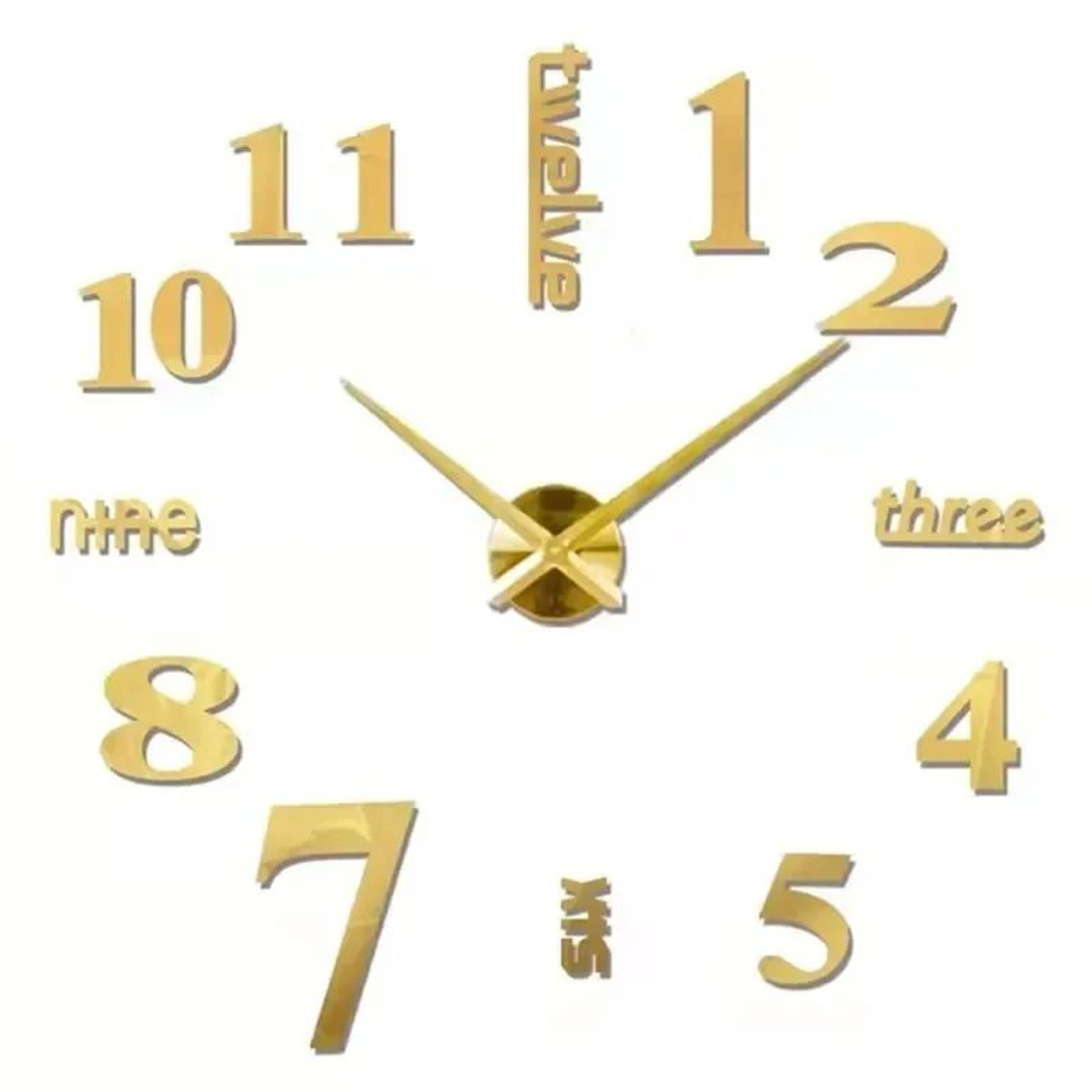 Large 3D DIY Wall Clock  Luminous Silent Modern Wall Sticker Clock For Living Room Decor 23
