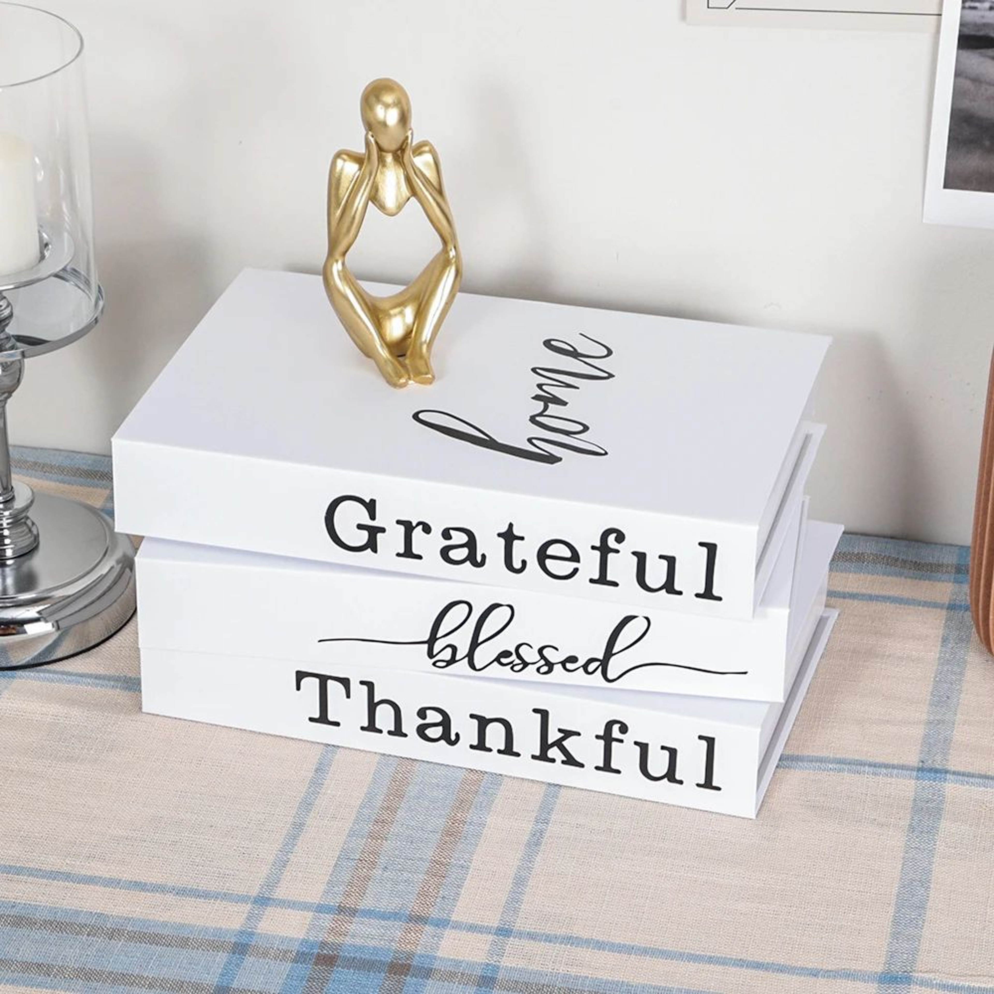 Modern Decorative Fake Books Set  3pcs White Simulation Books For Home  Living Room Decor 1