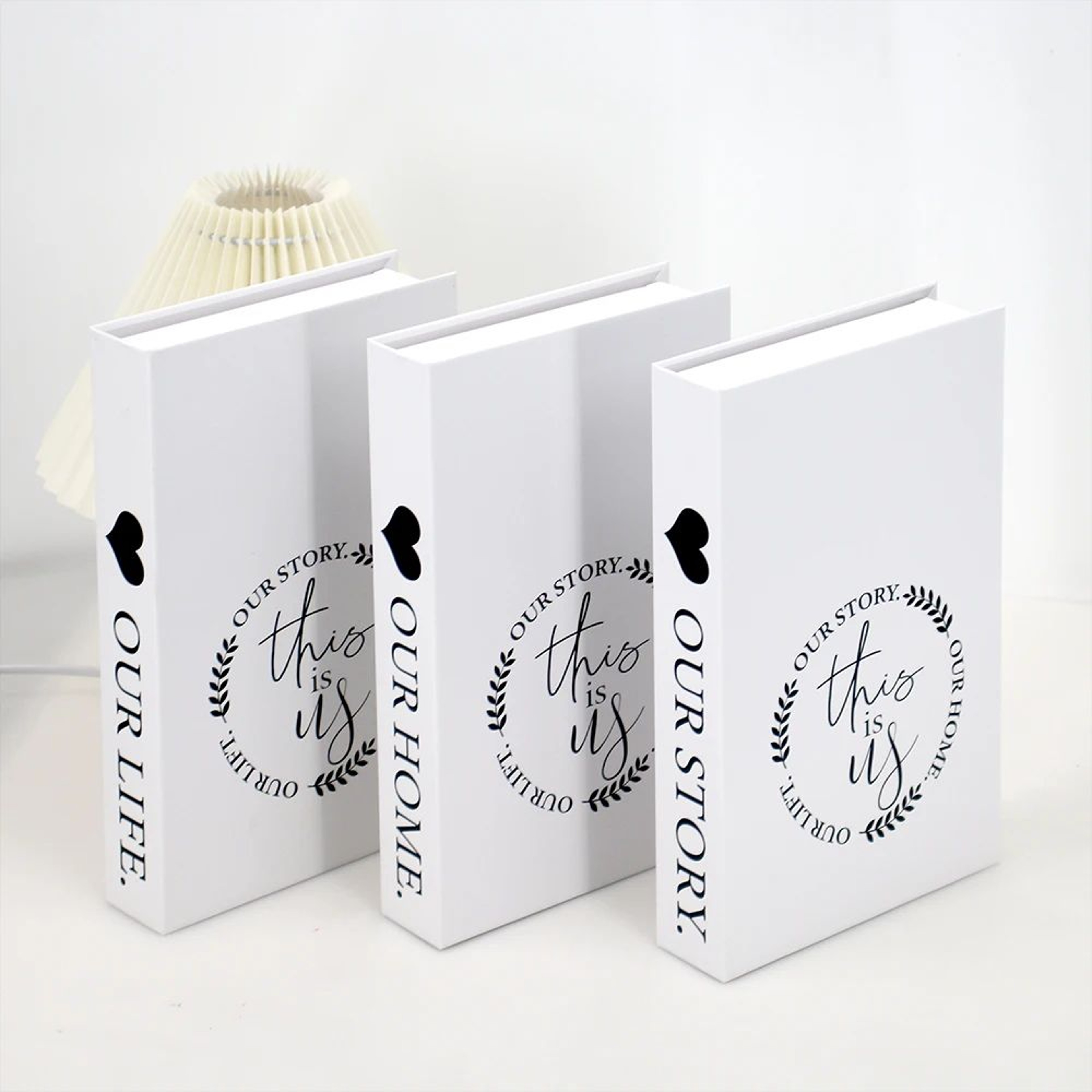 Modern Decorative Fake Books Set  3pcs White Simulation Books For Home  Living Room Decor 4