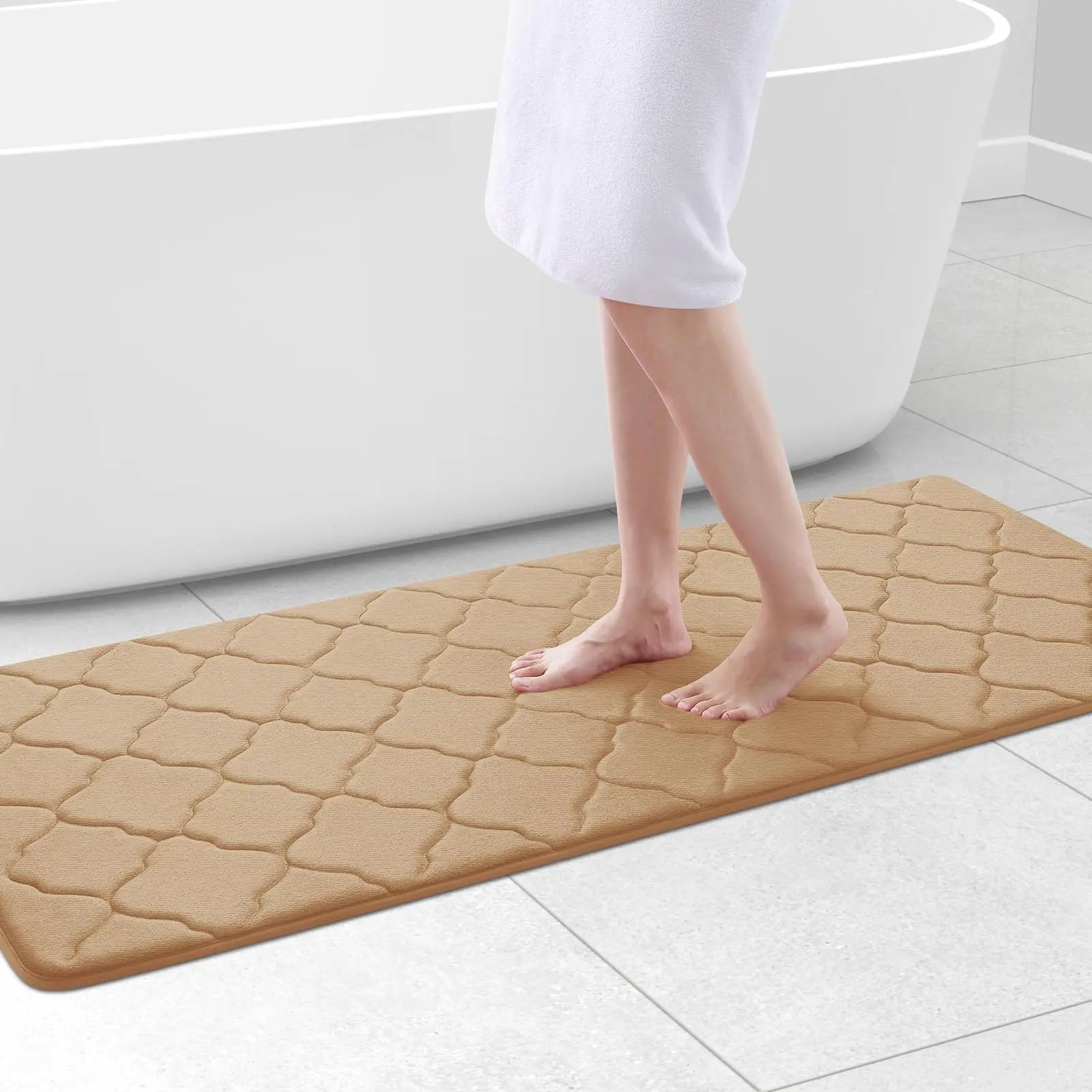 Homaxy Memory Foam Bath Mat  NonSlip Absorbent Bathroom Rug With Soft Thick Cushion 6