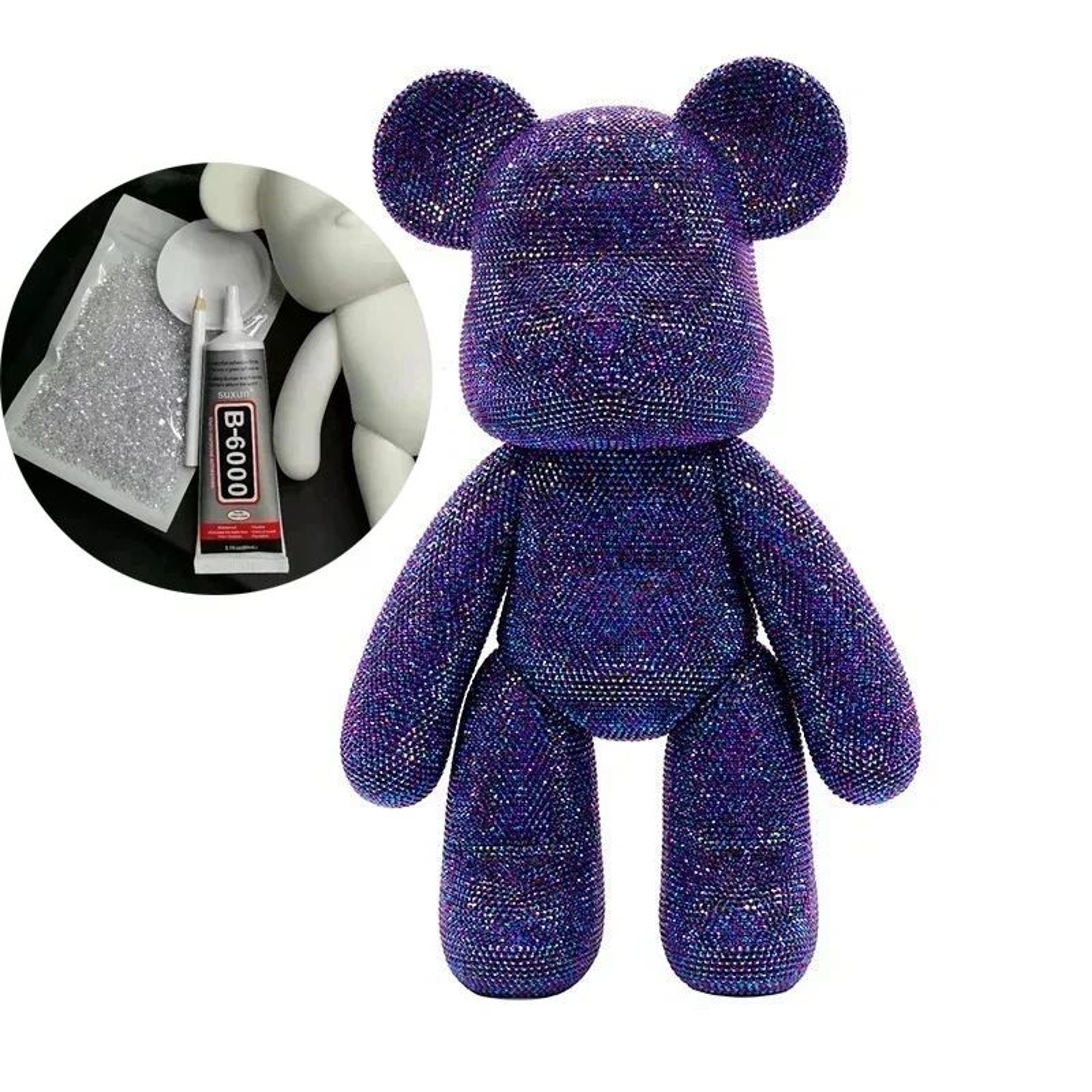 Fluorescent Diamond Bear Figurine  DIY Rhinestone Crystal Resin Bear Decor  Gift 3113 In 9