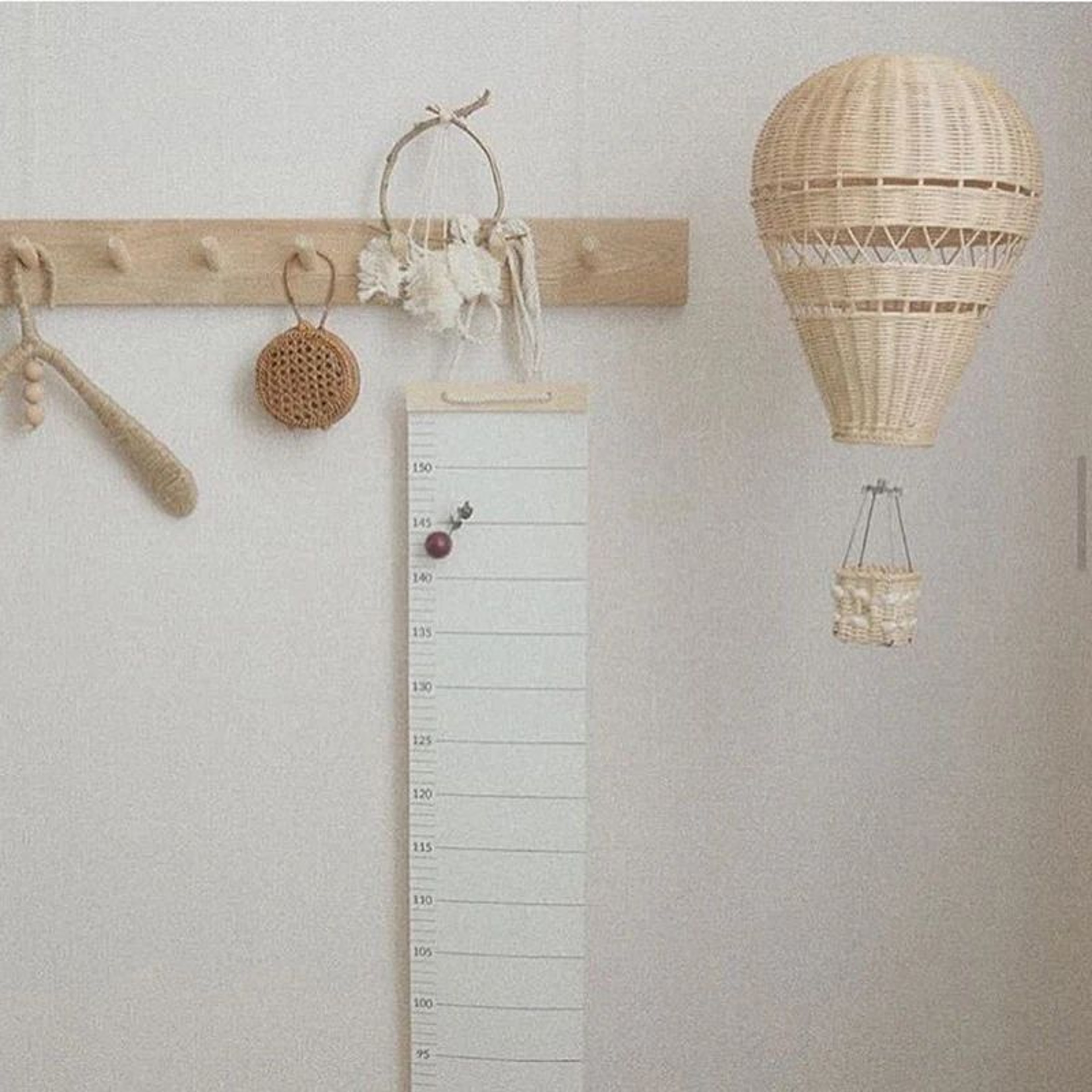 Handwoven Rattan Hot Air Balloon Hanging Decor  Kawaii Nursery Wall Ornament  Photo Prop 2