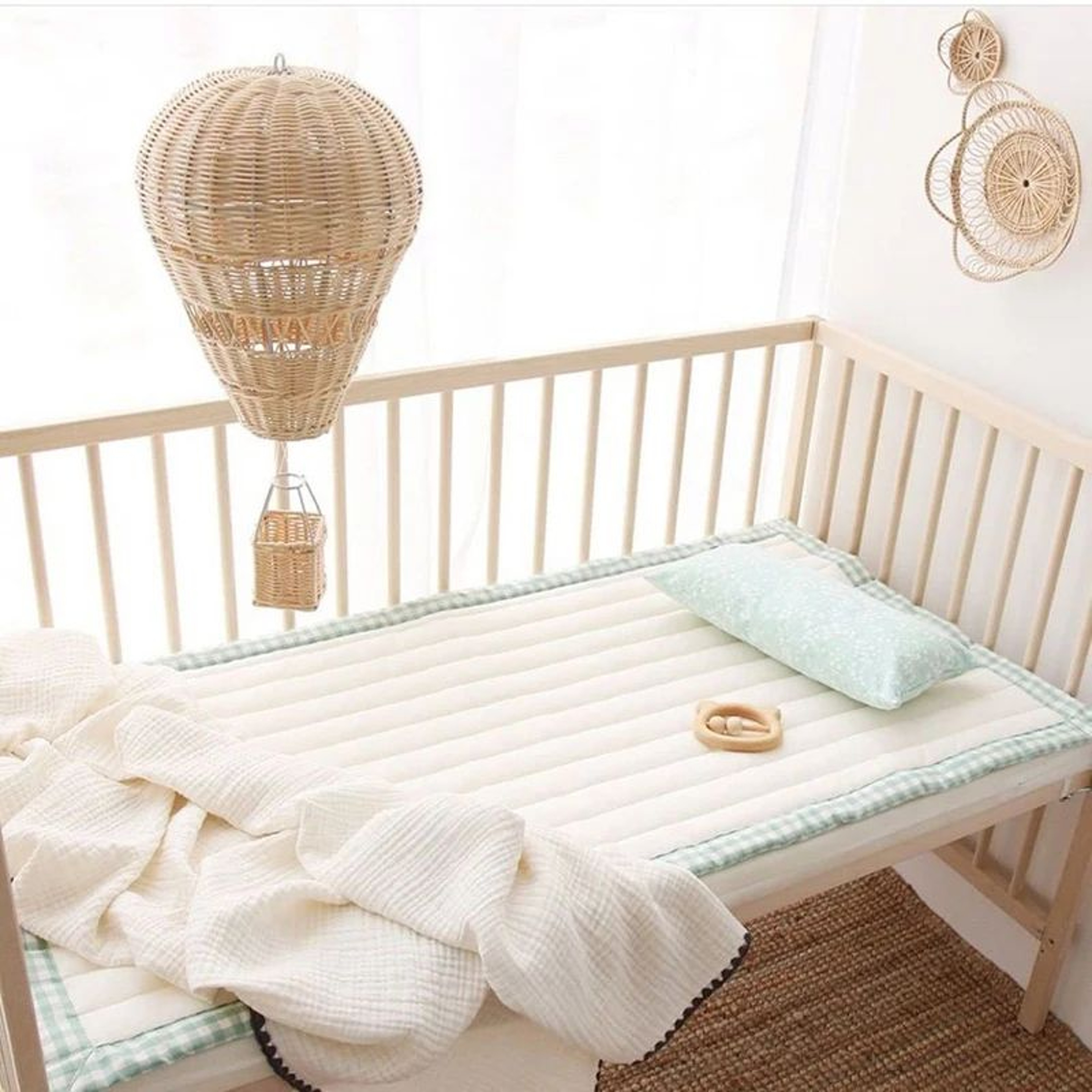 Handwoven Rattan Hot Air Balloon Hanging Decor  Kawaii Nursery Wall Ornament  Photo Prop 5