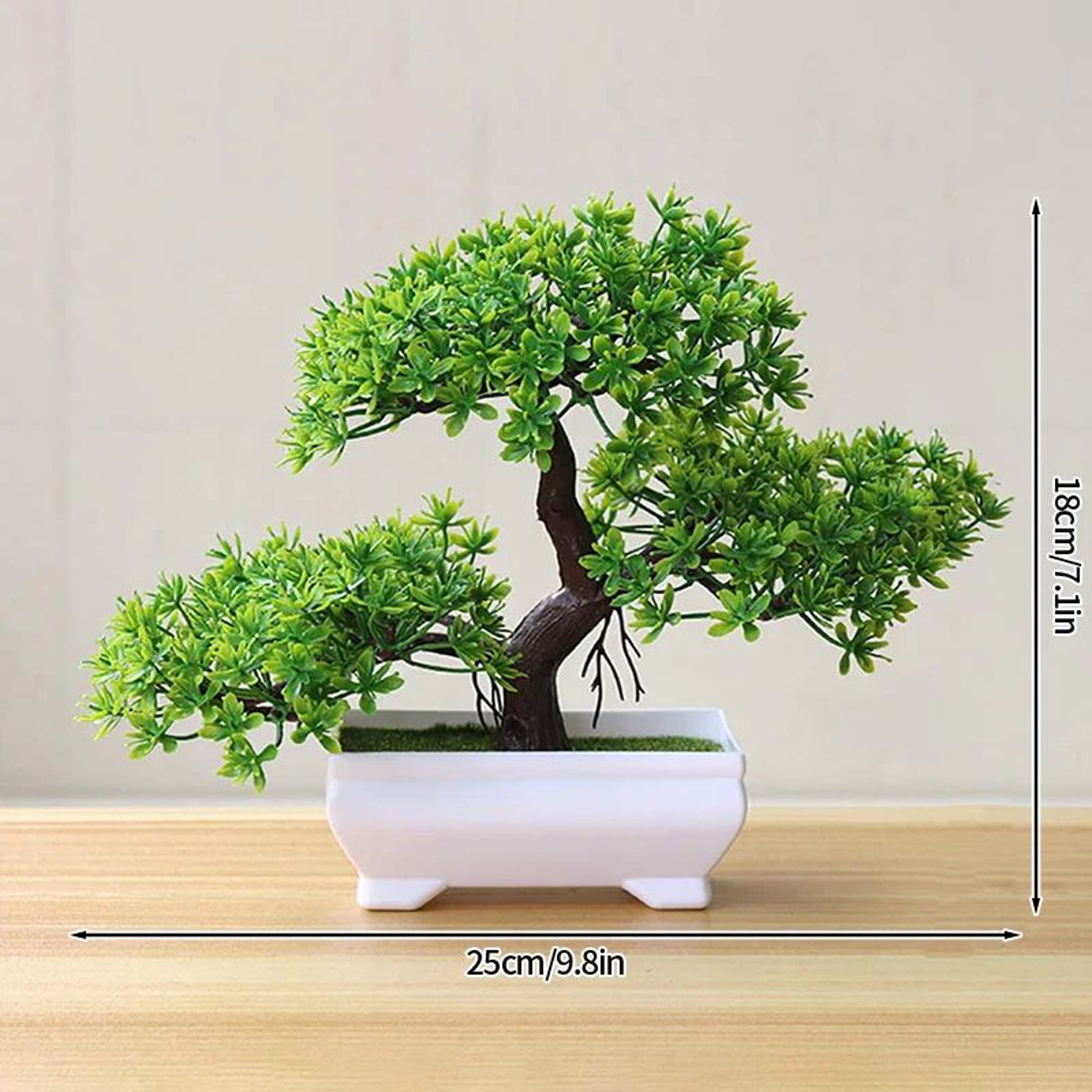 Artificial Bonsai Tree Potted Plant  Realistic Mini Greenery Desk  Home Decor 16