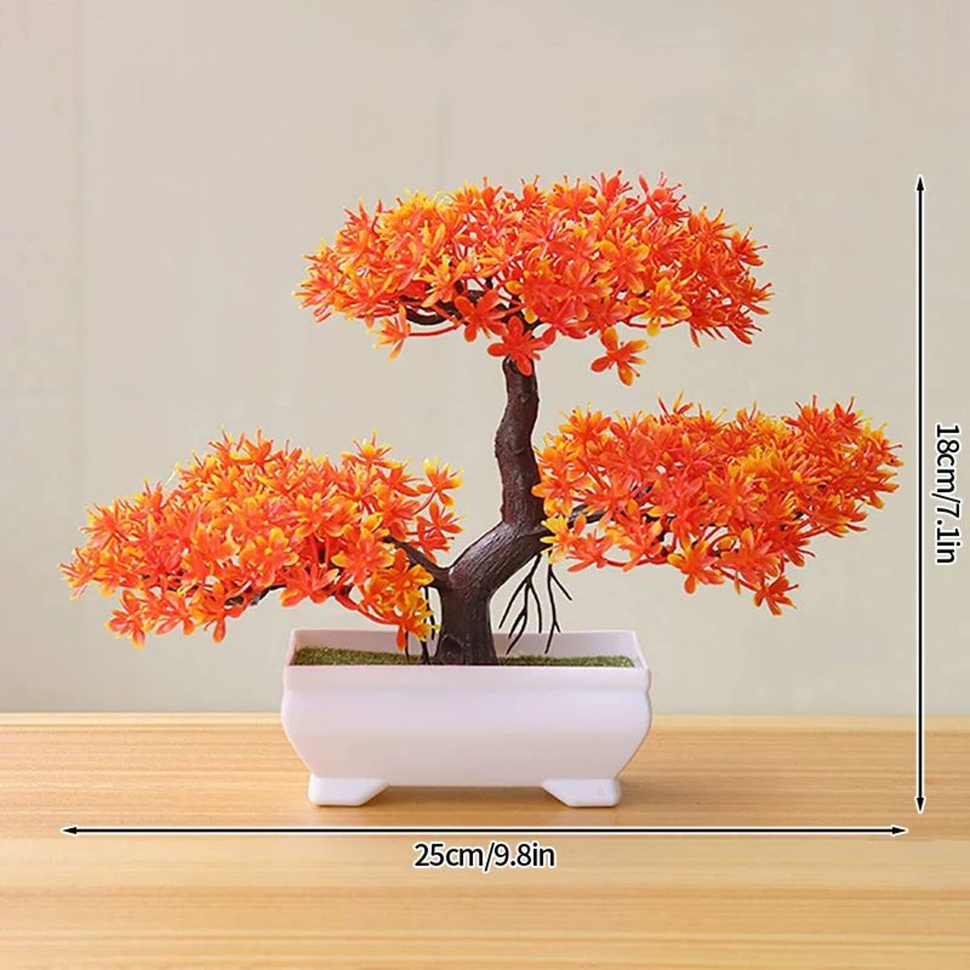 Artificial Bonsai Tree Potted Plant  Realistic Mini Greenery Desk  Home Decor 21