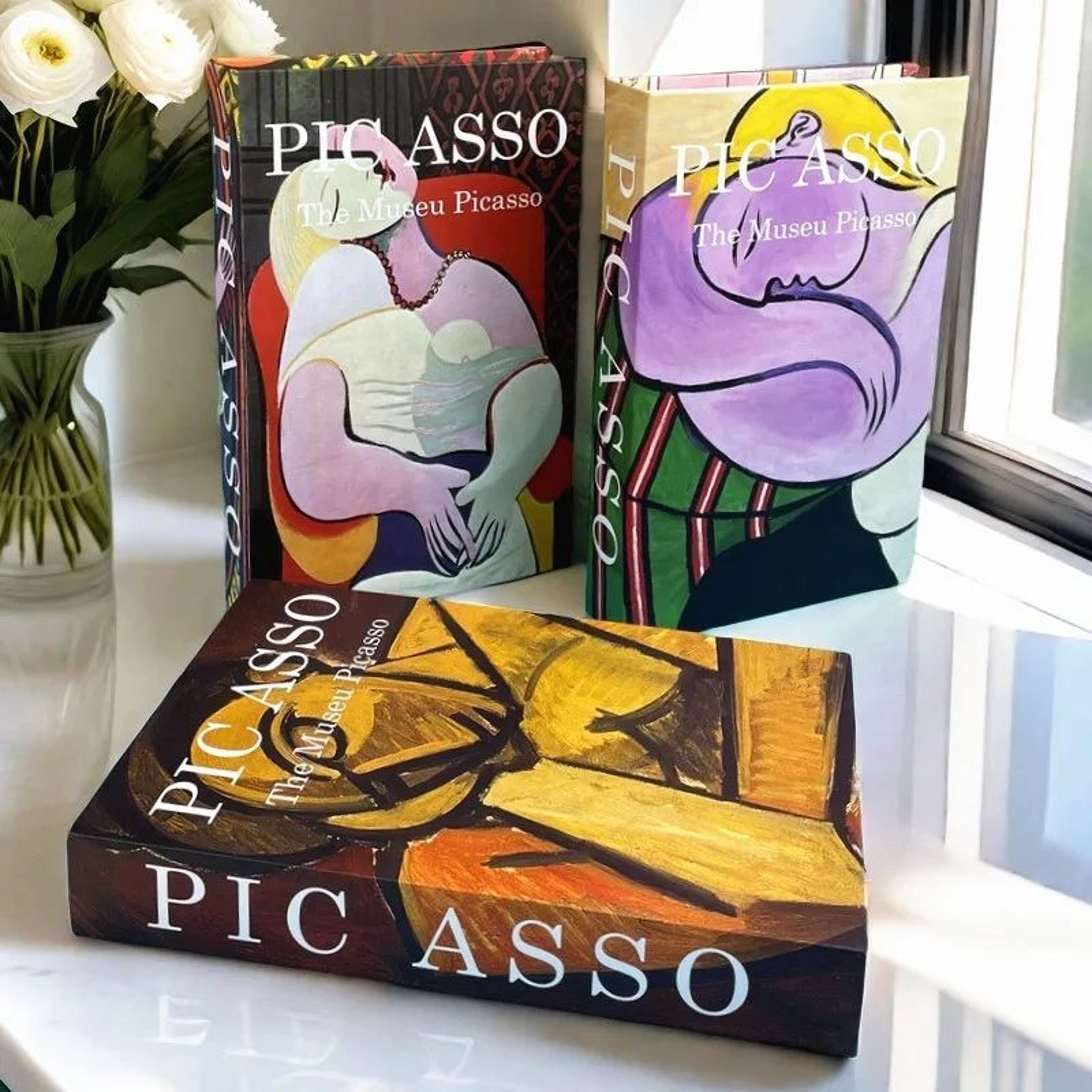 Luxury Artist Series Faux Book Storage Box  Van Gogh Monet Picasso Decorative Organizer 0