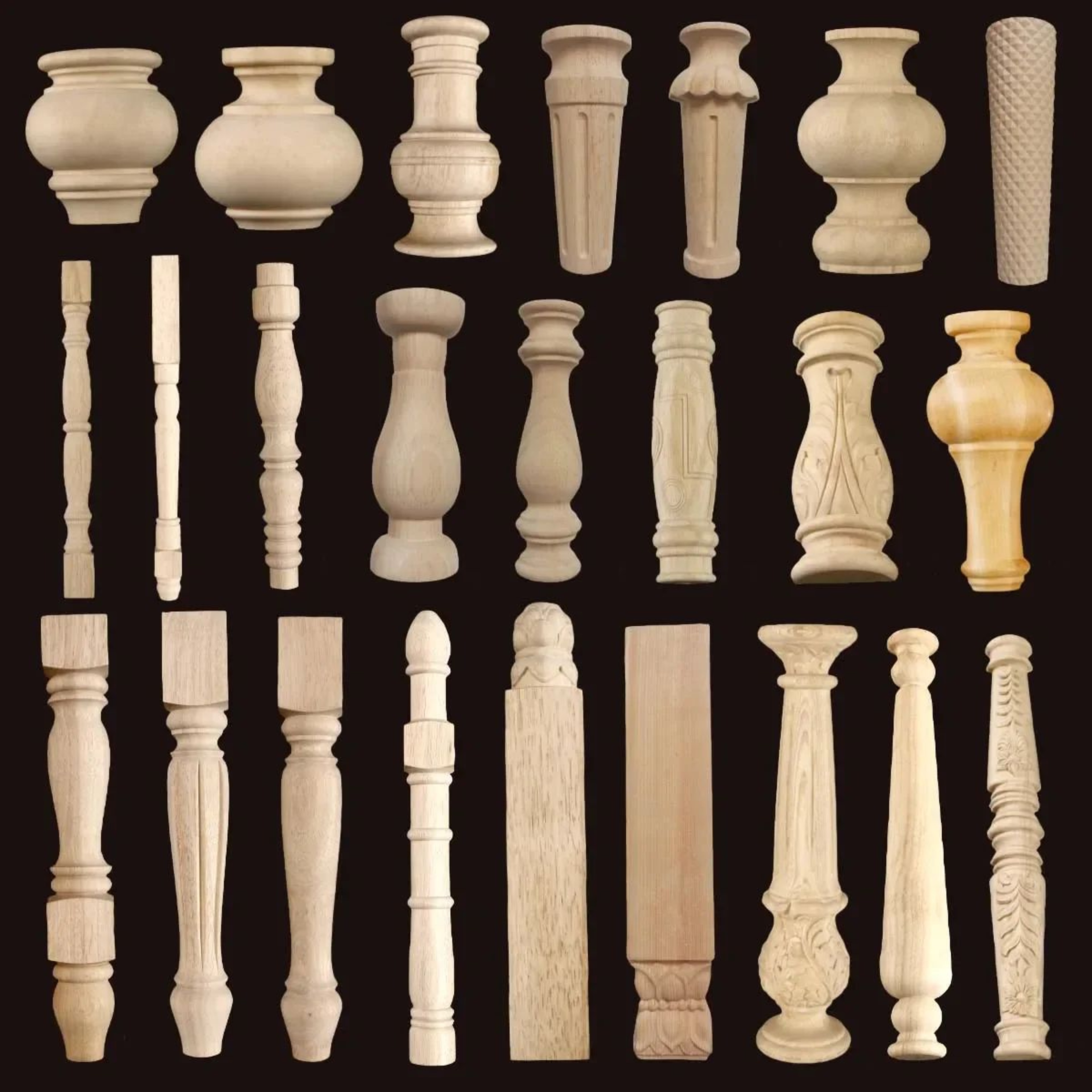 Half Round Roman Wood Column Cap Applique  Decorative Carved Furniture Onlay Accent 3