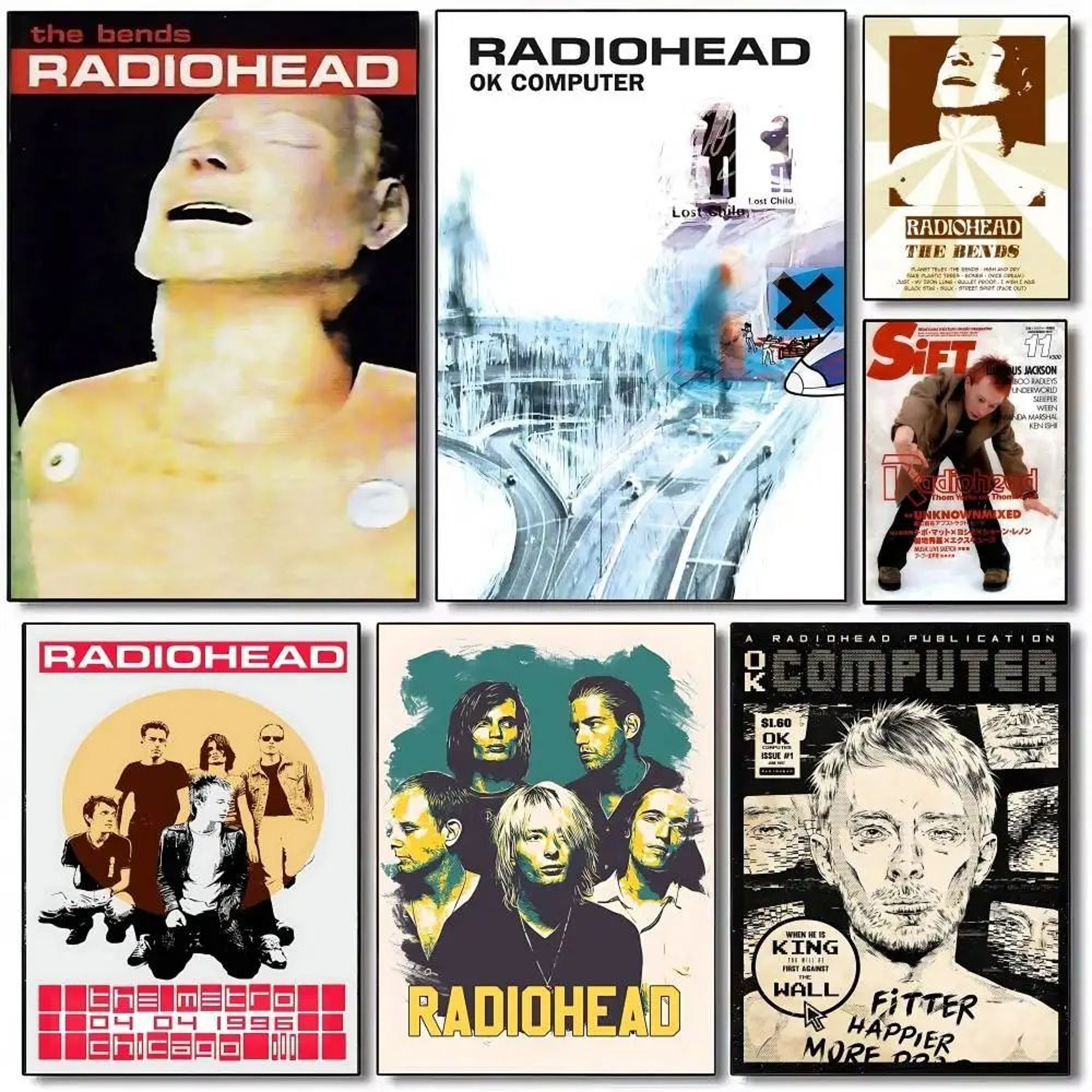 Vintage Radiohead Poster Wall Art  Retro Rock Band HD Print For Home  Bar Decor 4