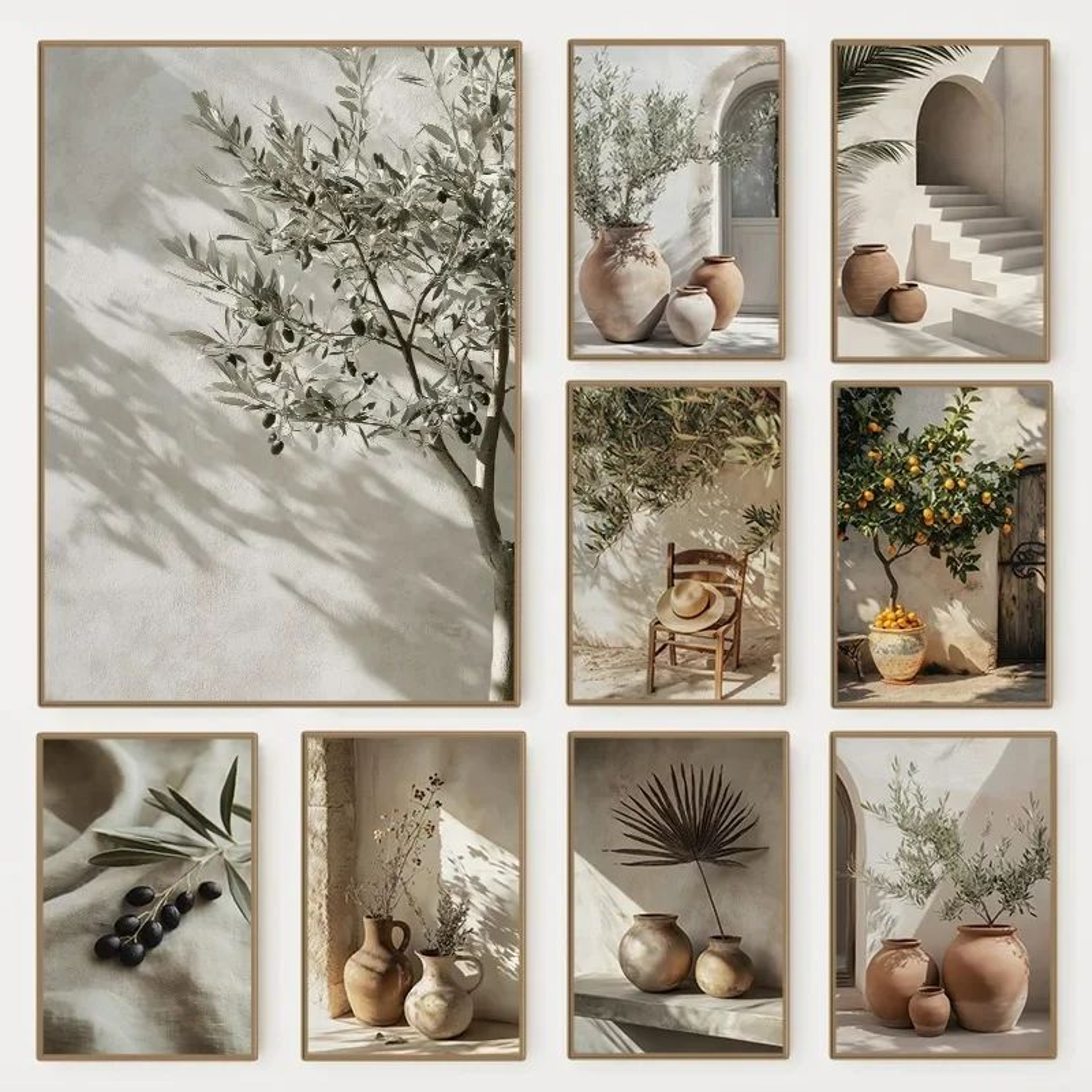 Minimalist Olive Tree Canvas Wall Art  Mediterranean Still Life Poster For Natural Home Decor 0