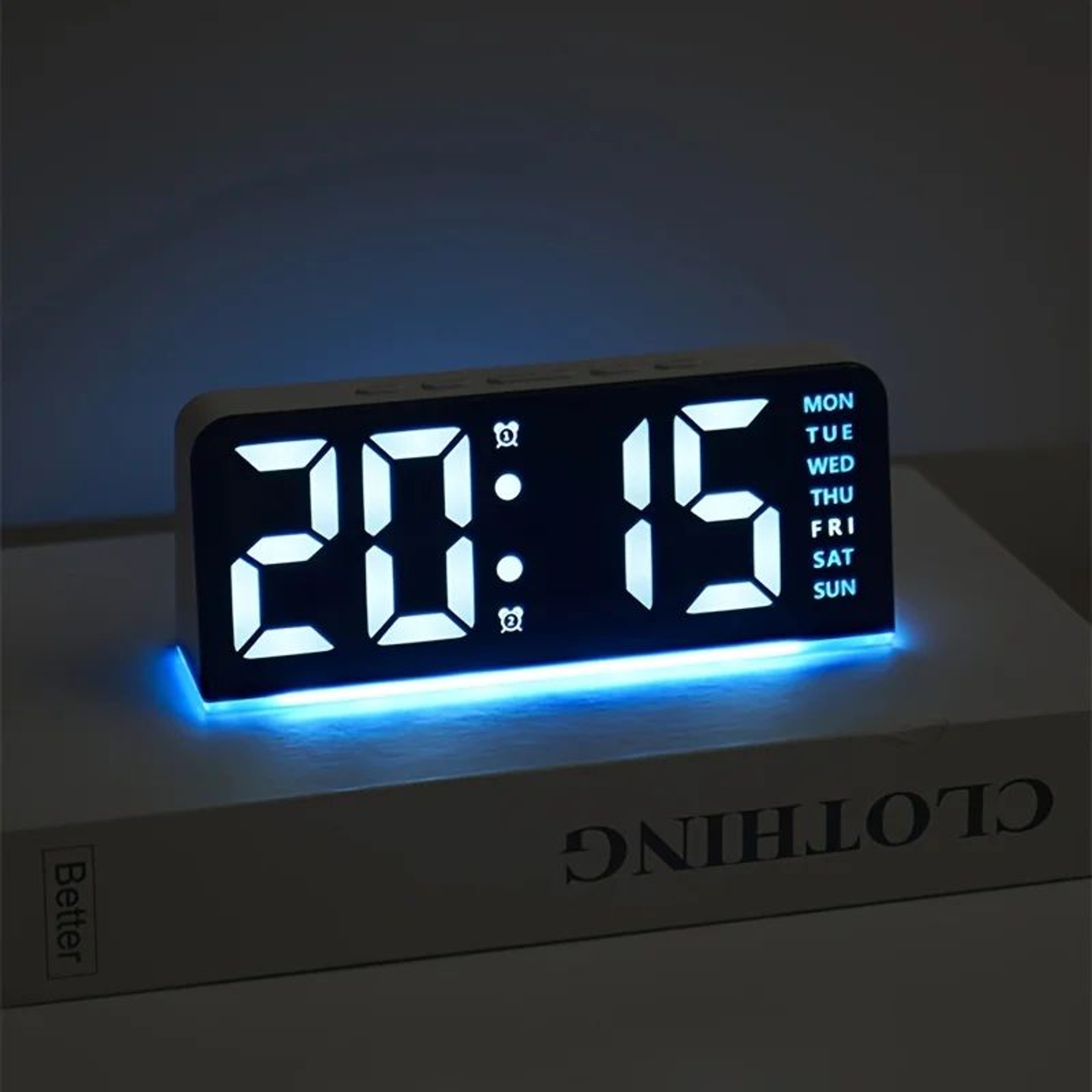 Smart LED Digital Alarm Clock With Night Light  Dual Alarm Date  Temperature Display 4