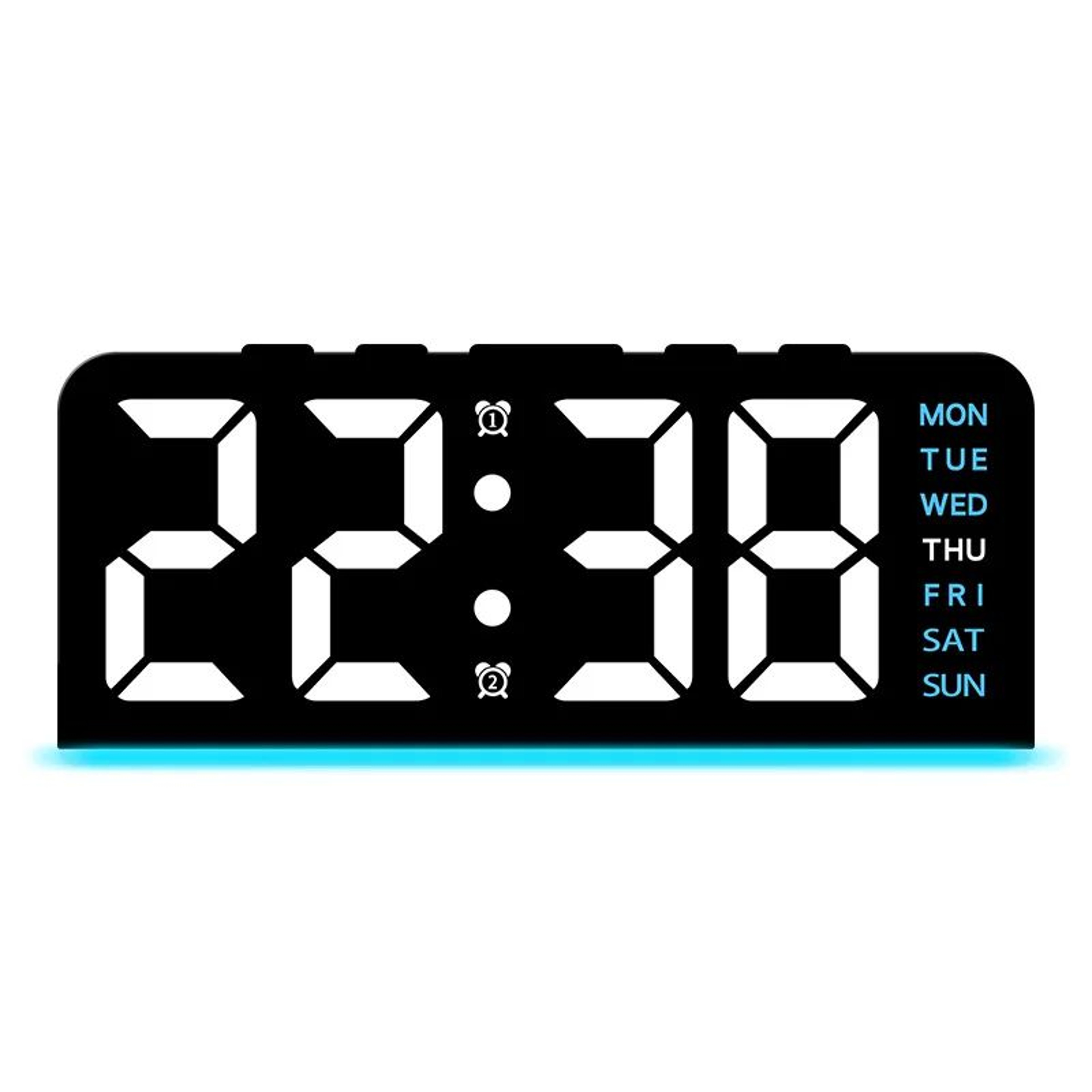 Smart LED Digital Alarm Clock With Night Light  Dual Alarm Date  Temperature Display 10