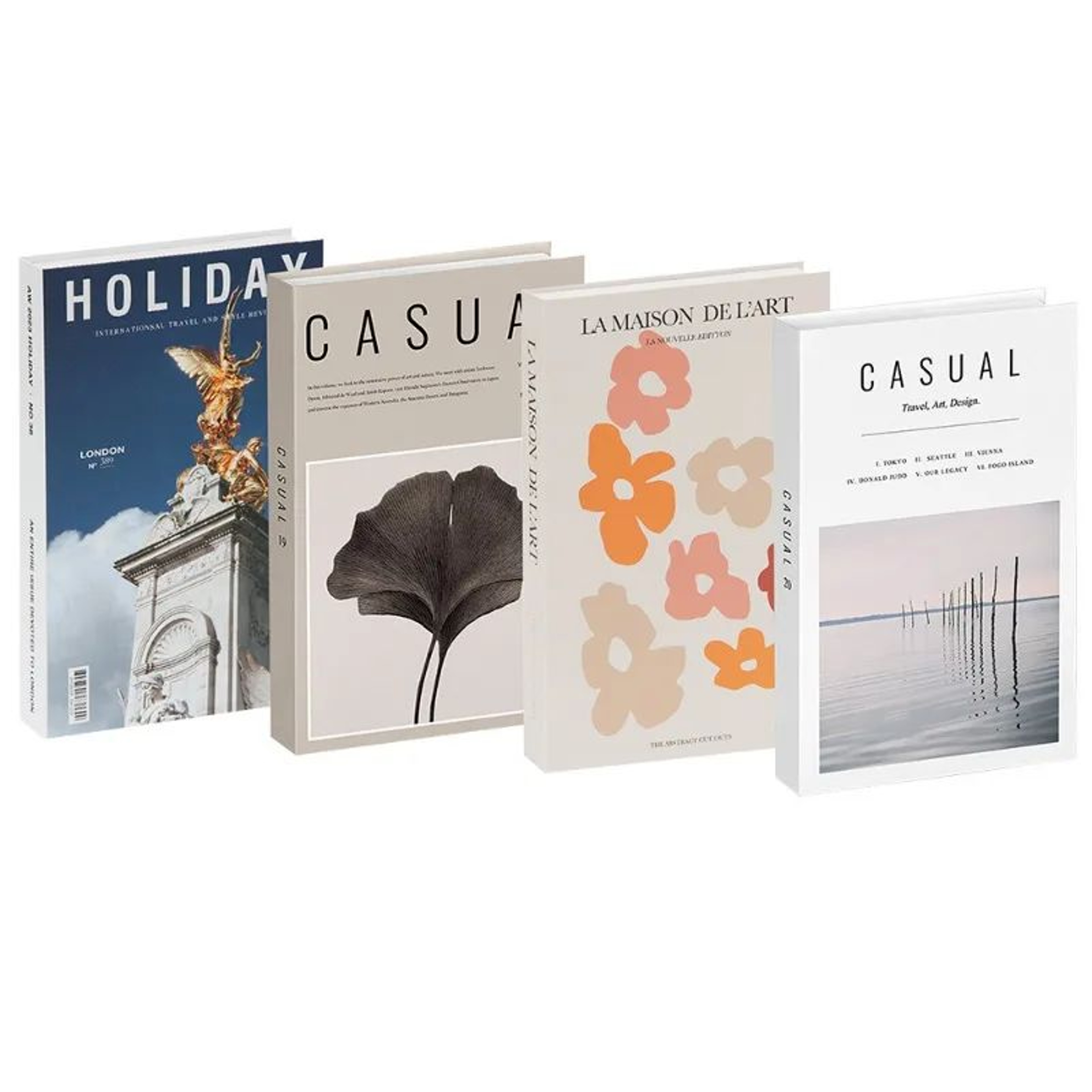 Luxury Faux Decorative Book Set  Aesthetic Coffee Table  Bookshelf Storage Decor 4 Pcs 14