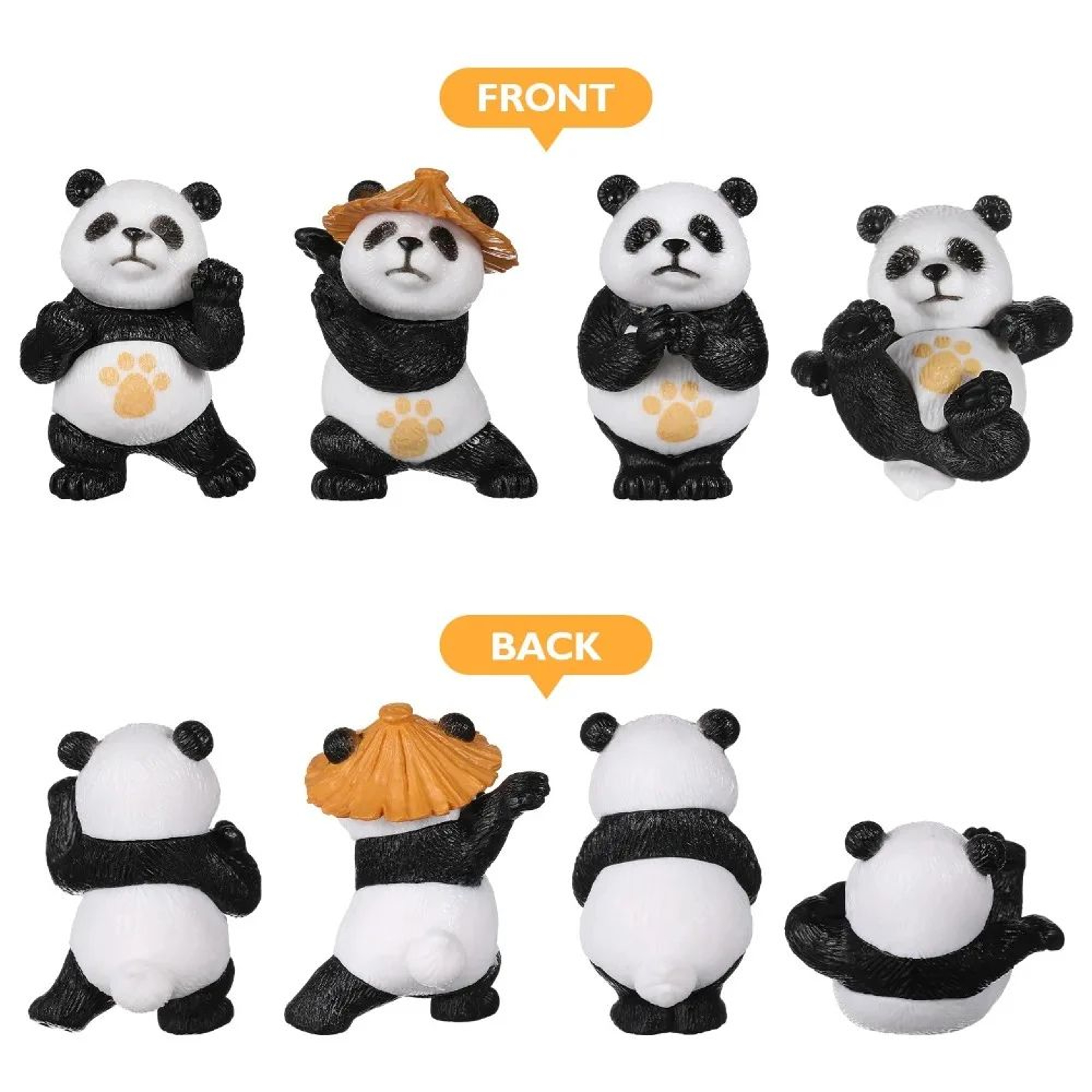 Mini Kung Fu Panda Garden Figurines Set  Cute PVC Panda Statues For Bonsai Fairy Garden  Home Decor 5