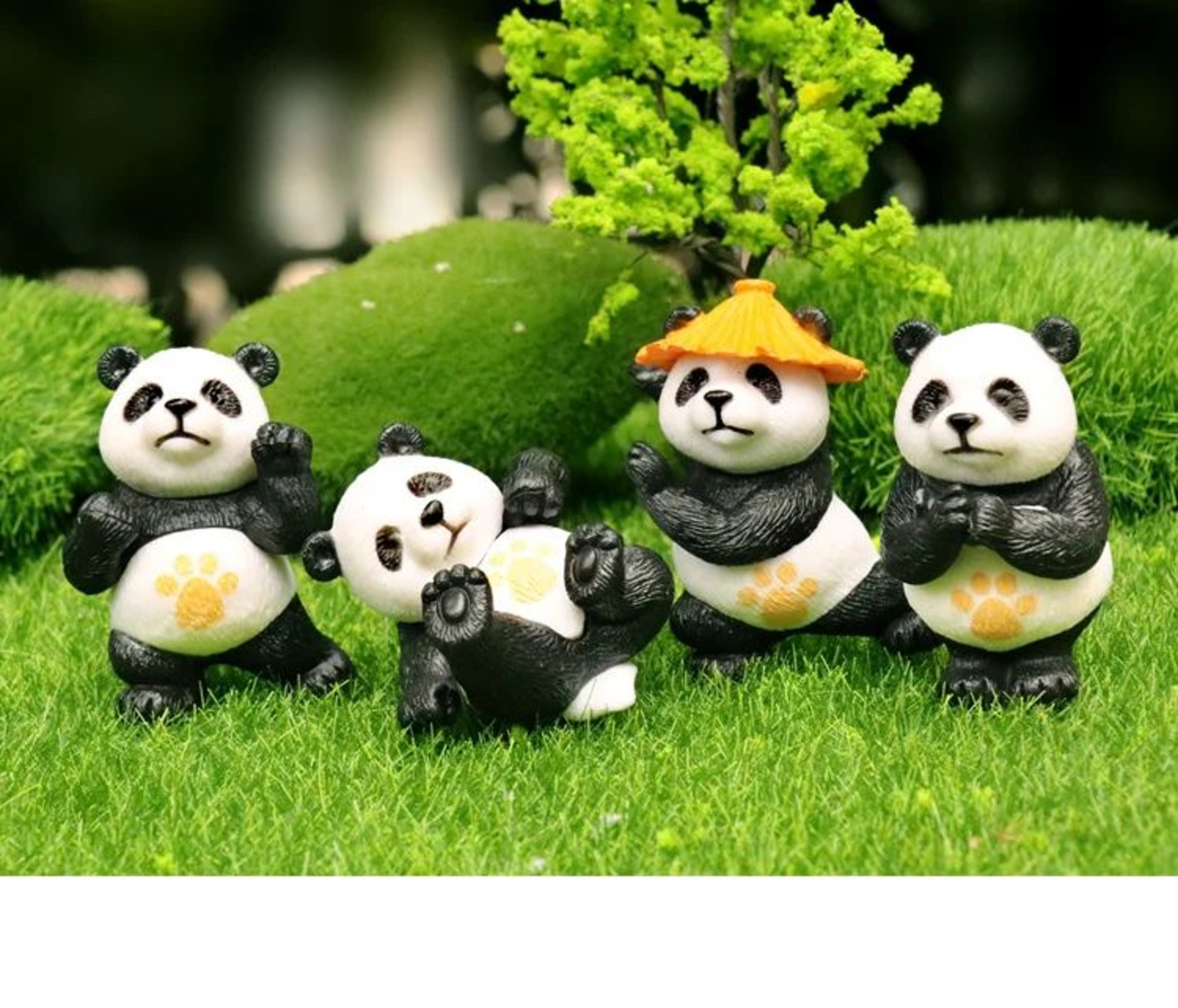 Mini Kung Fu Panda Garden Figurines Set  Cute PVC Panda Statues For Bonsai Fairy Garden  Home Decor 6